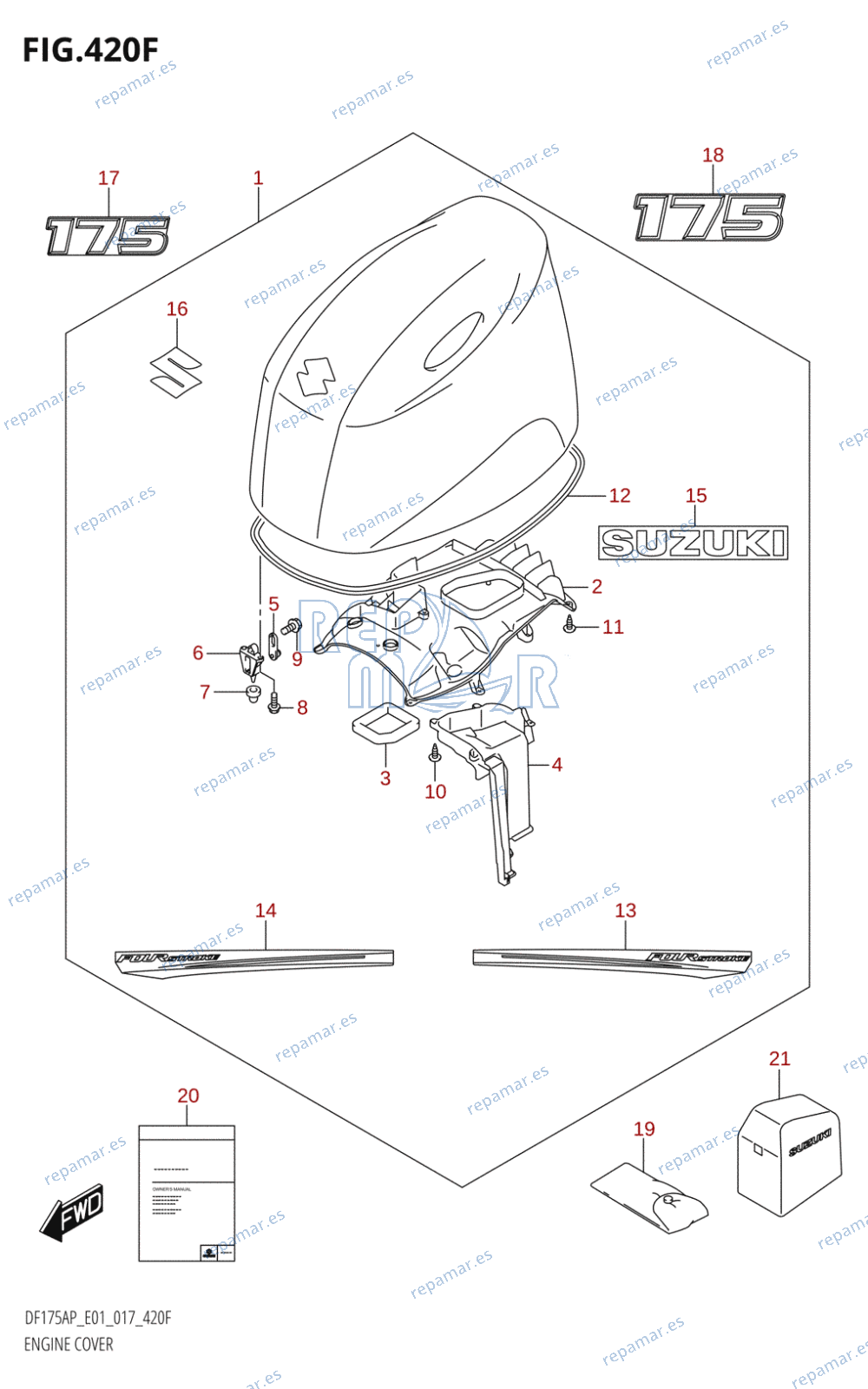 420F - ENGINE COVER (DF175AP:E01)