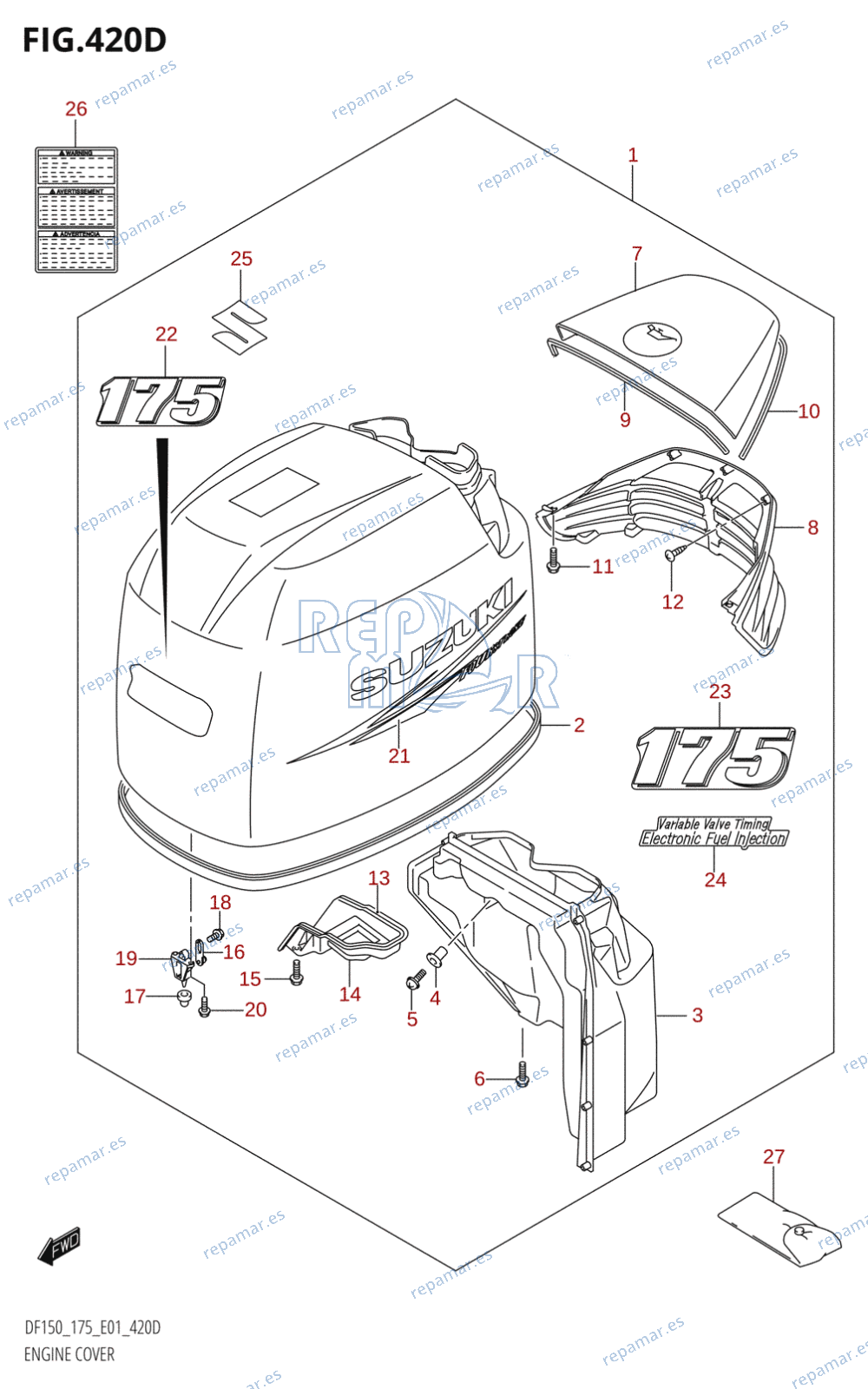 420D - ENGINE COVER ((DF175T,DF175Z):(K10,011))