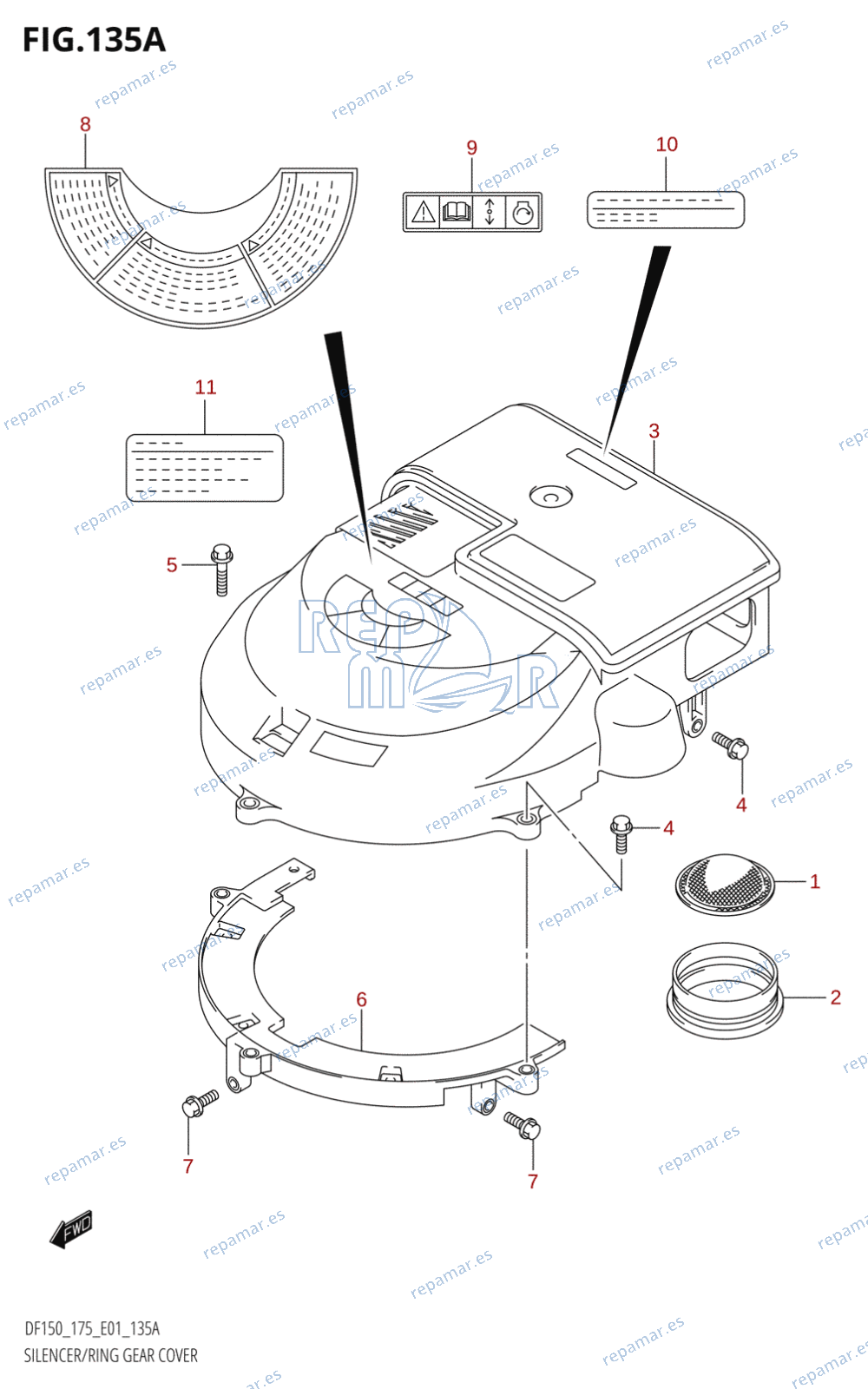 135A - SILENCER /​ RING GEAR COVER