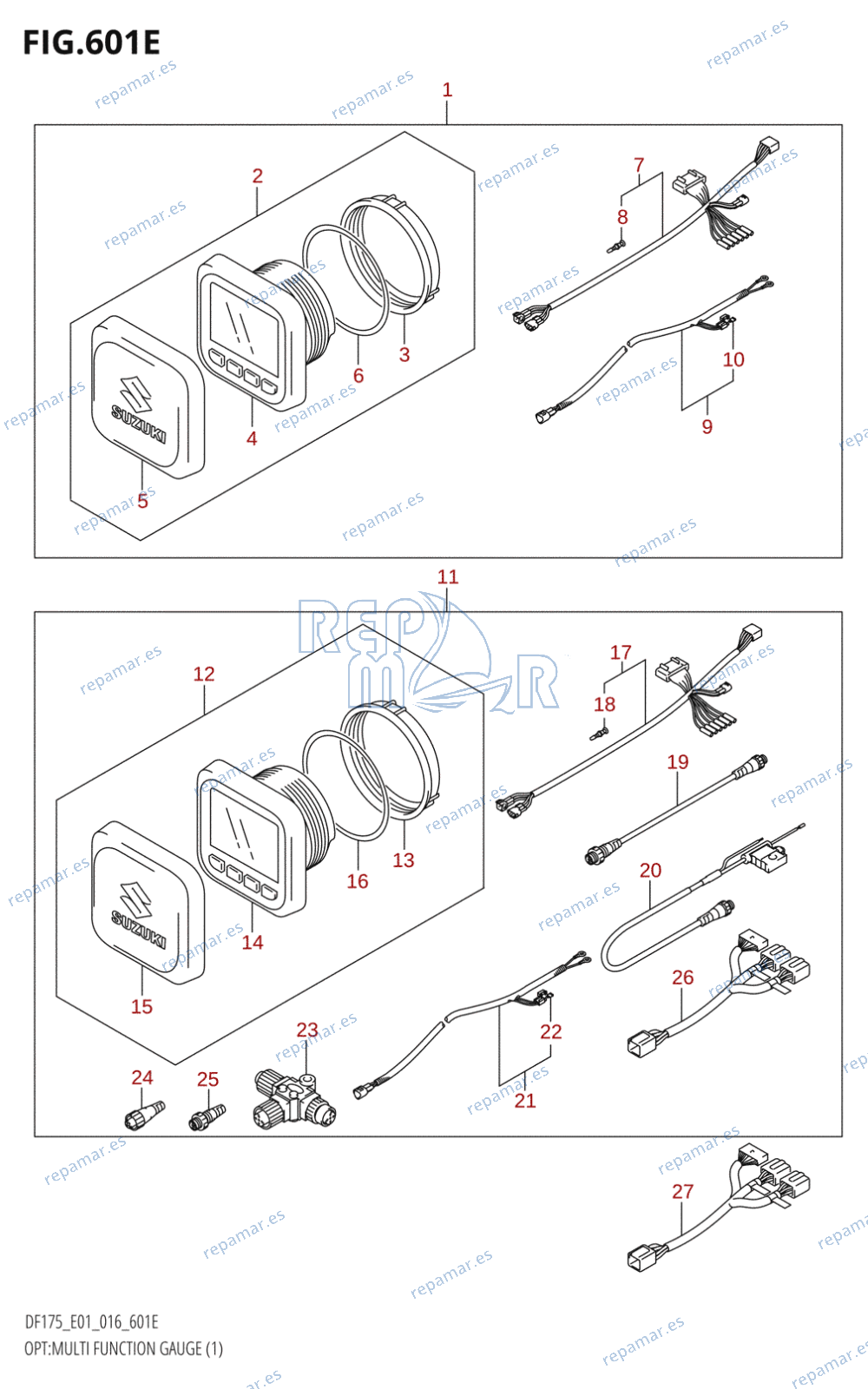 601E - OPT:MULTI FUNCTION GAUGE (1) (DF175TG:E01)