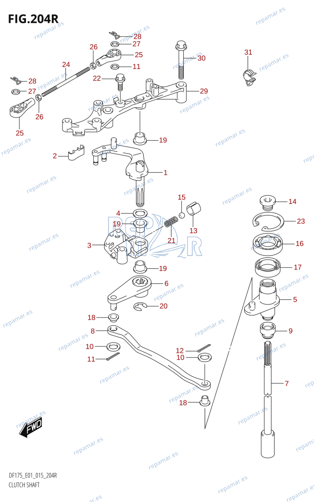 204R - CLUTCH SHAFT (DF175ZG:E01)