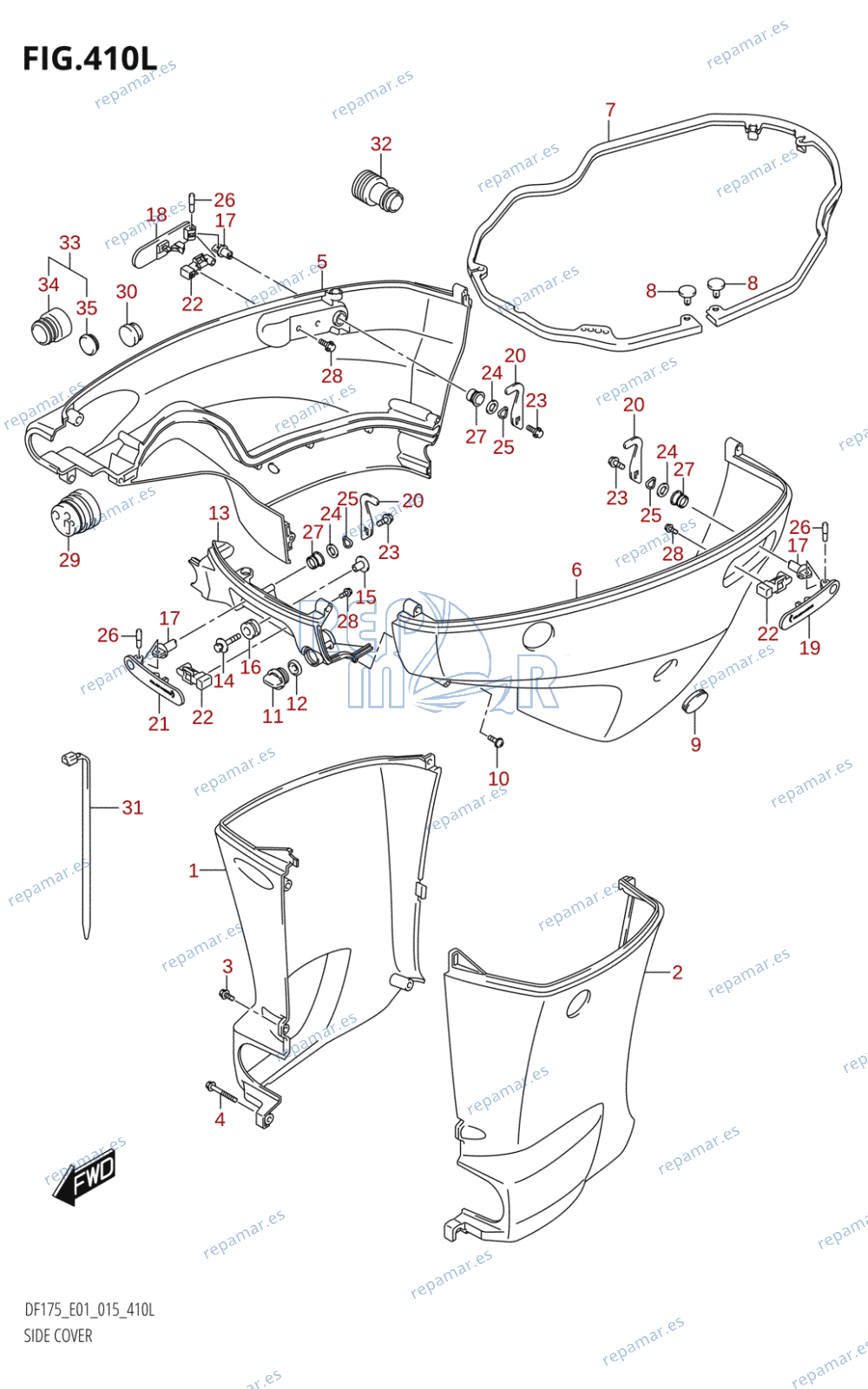 410L - SIDE COVER (DF175TG:E01)