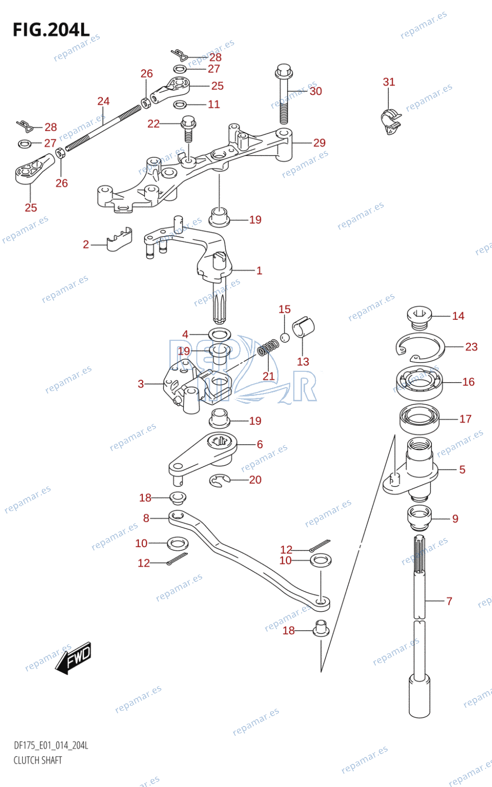 204L - CLUTCH SHAFT (DF175TG:E01)