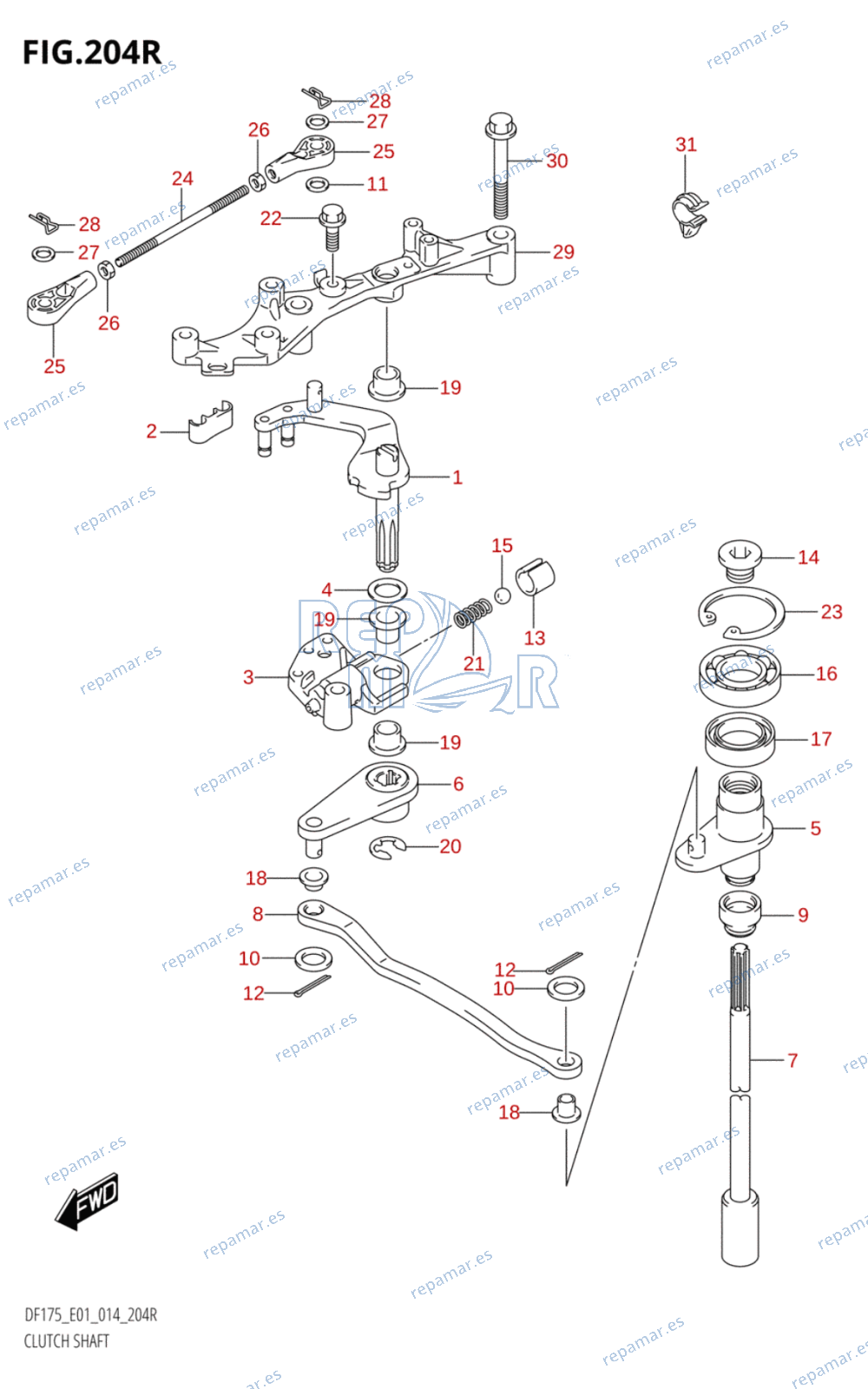 204R - CLUTCH SHAFT (DF175ZG:E01)