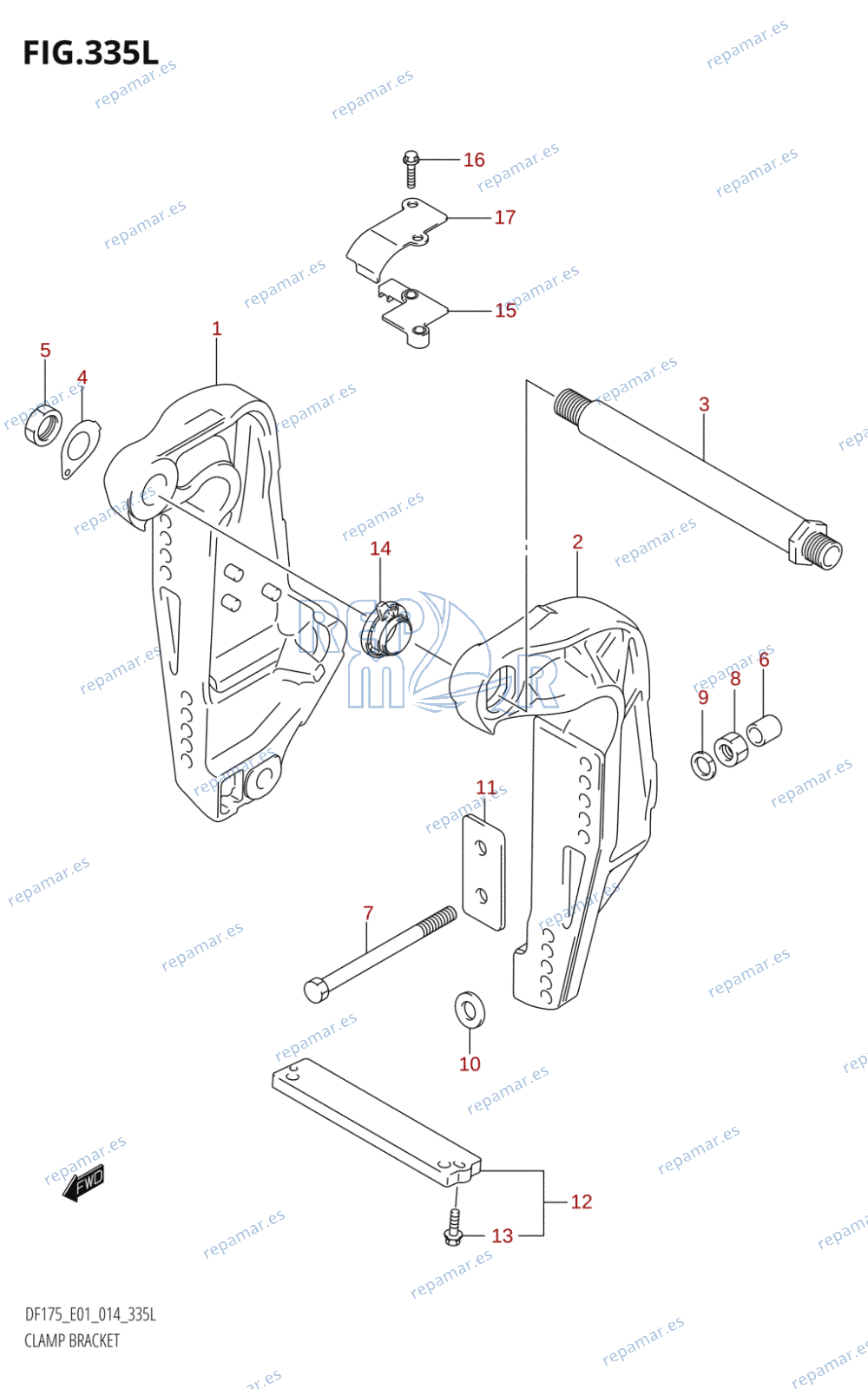 335L - CLAMP BRACKET (DF175TG:E01)