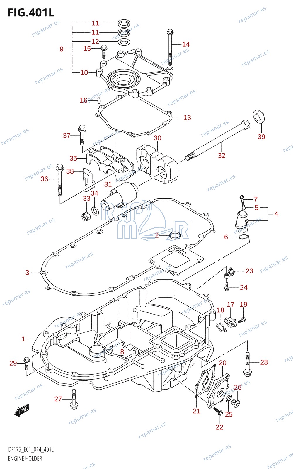 401L - ENGINE HOLDER (DF175TG:E01)