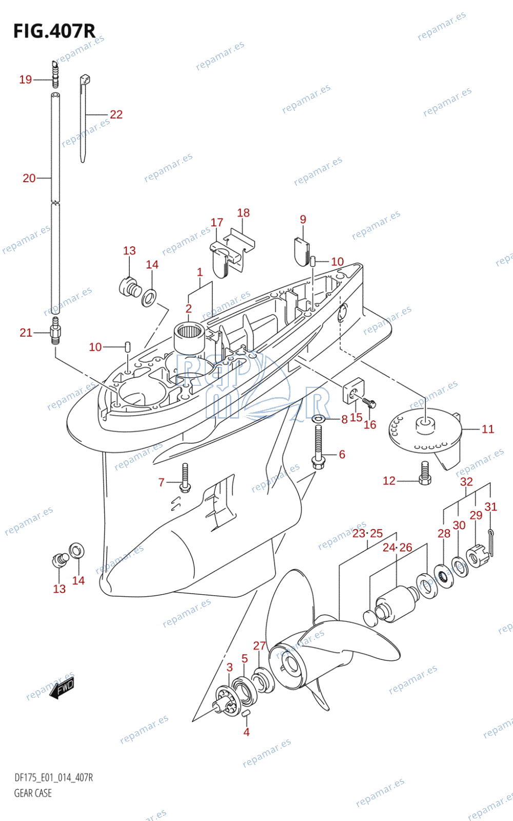 407R - GEAR CASE (DF175ZG:E01)