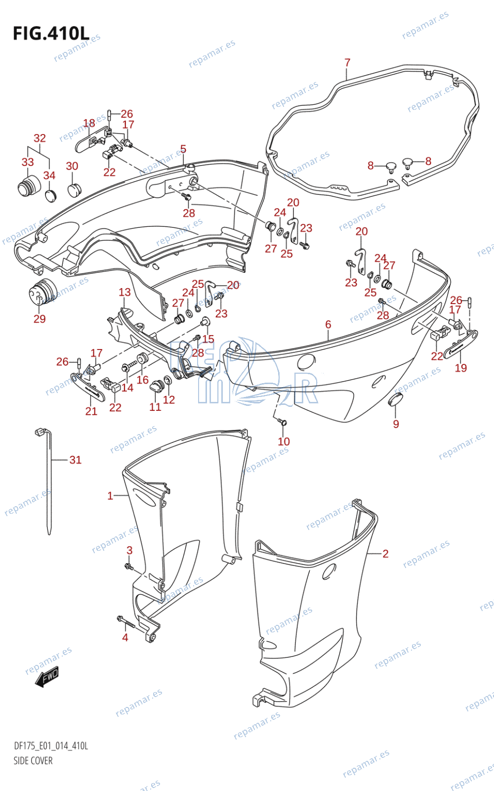 410L - SIDE COVER (DF175TG:E01)