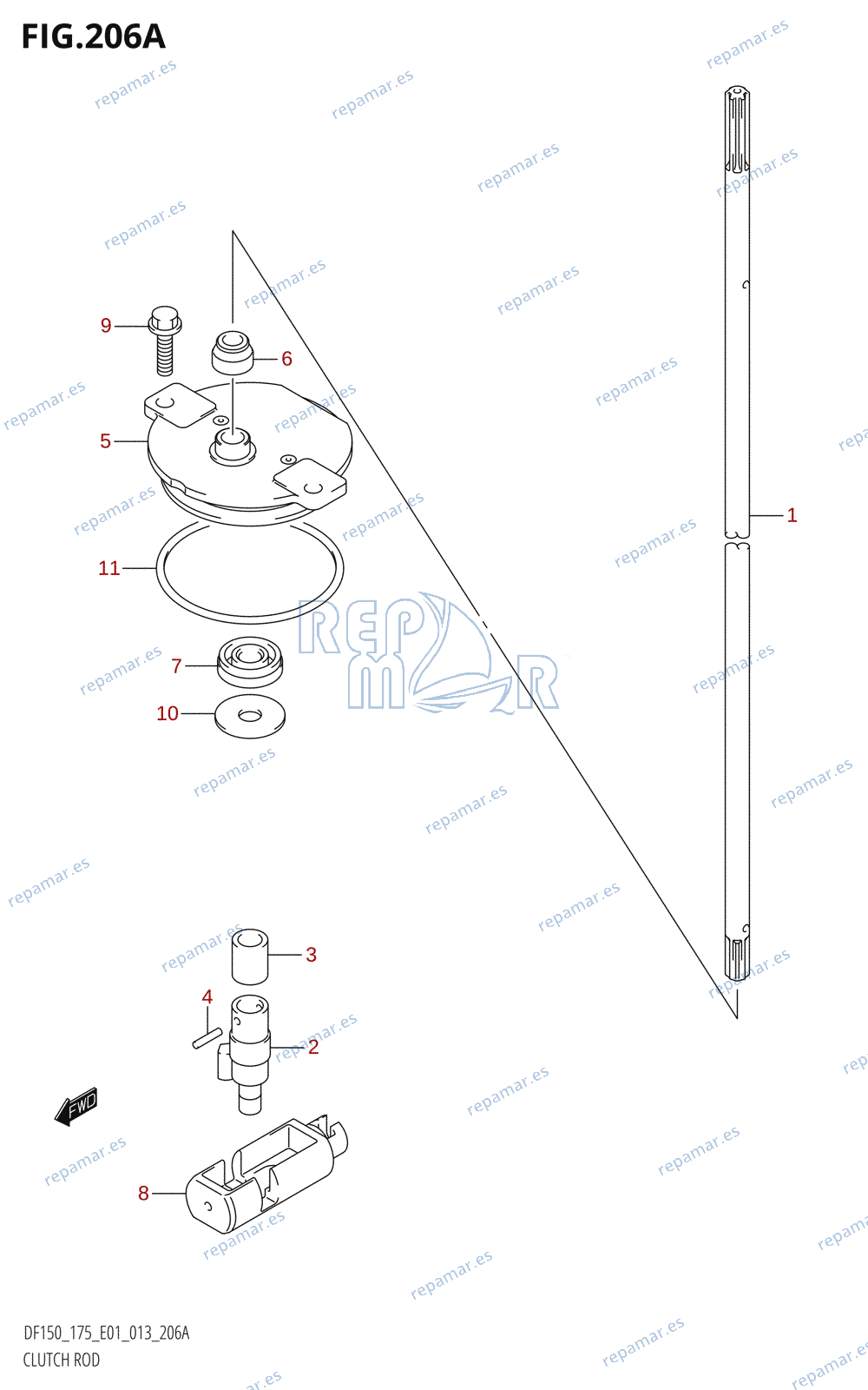 206A - CLUTCH ROD