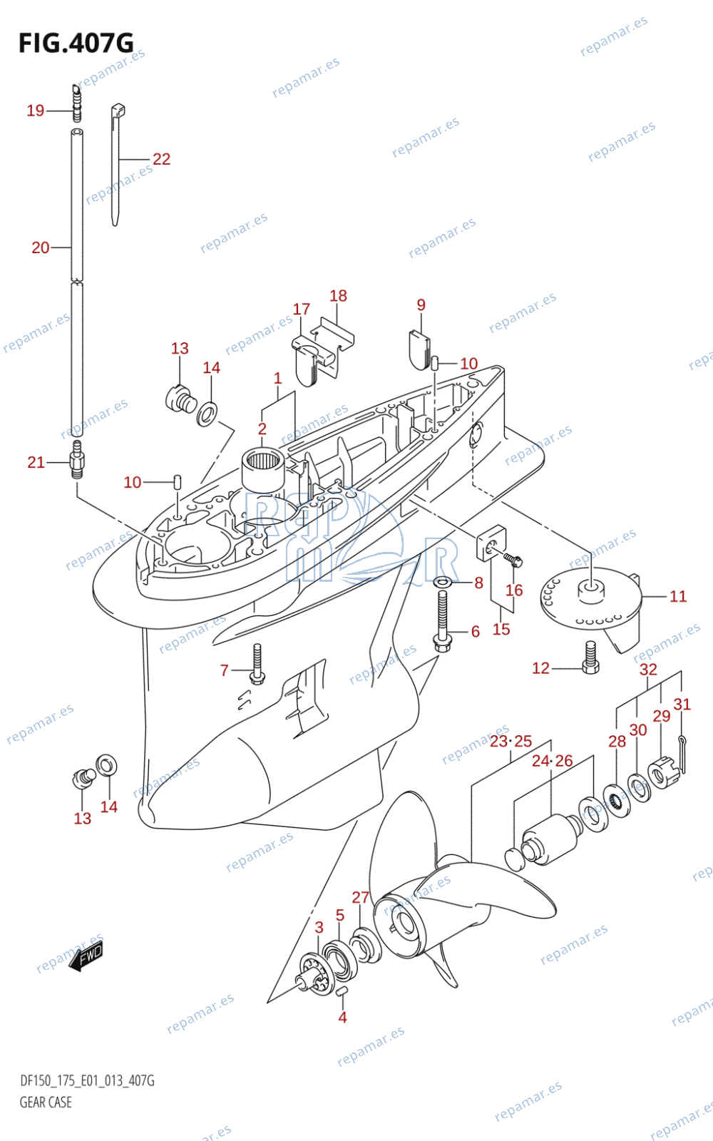 407G - GEAR CASE (DF175Z:E01)