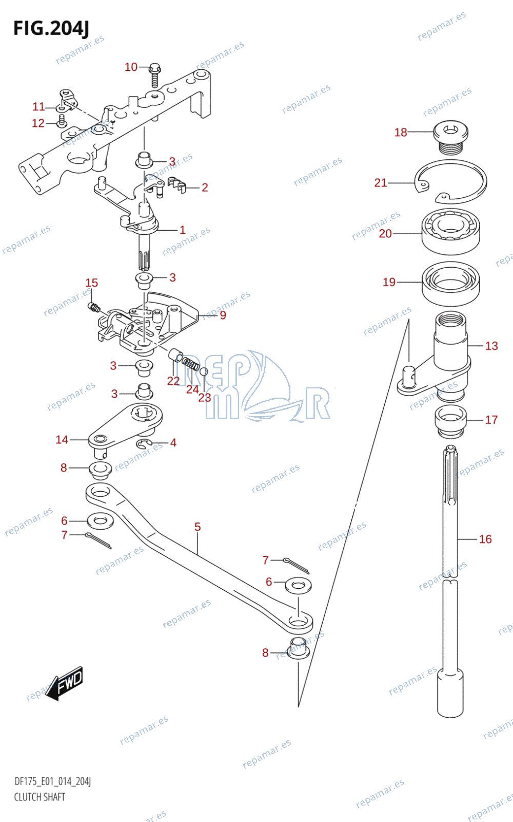 204J - CLUTCH SHAFT (DF175T:E01)