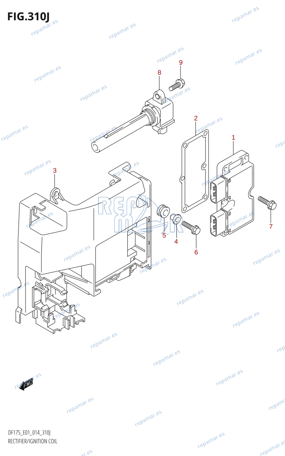 310J - RECTIFIER /​ IGNITION COIL (DF175T:E01)