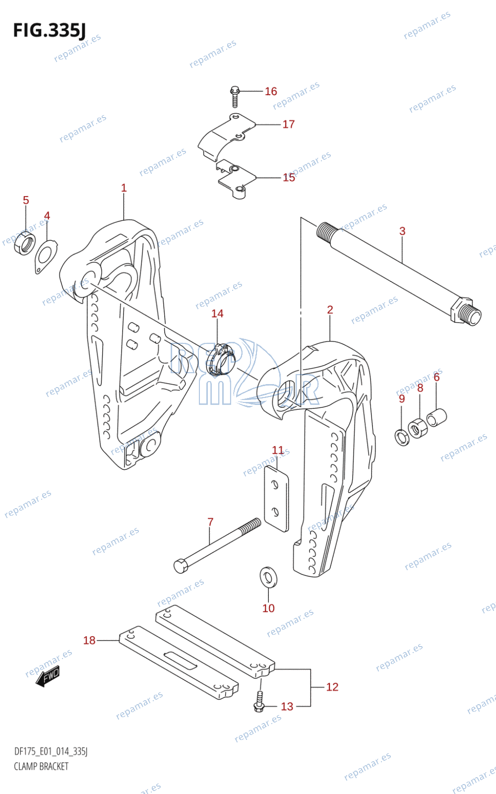 335J - CLAMP BRACKET (DF175T:E01)