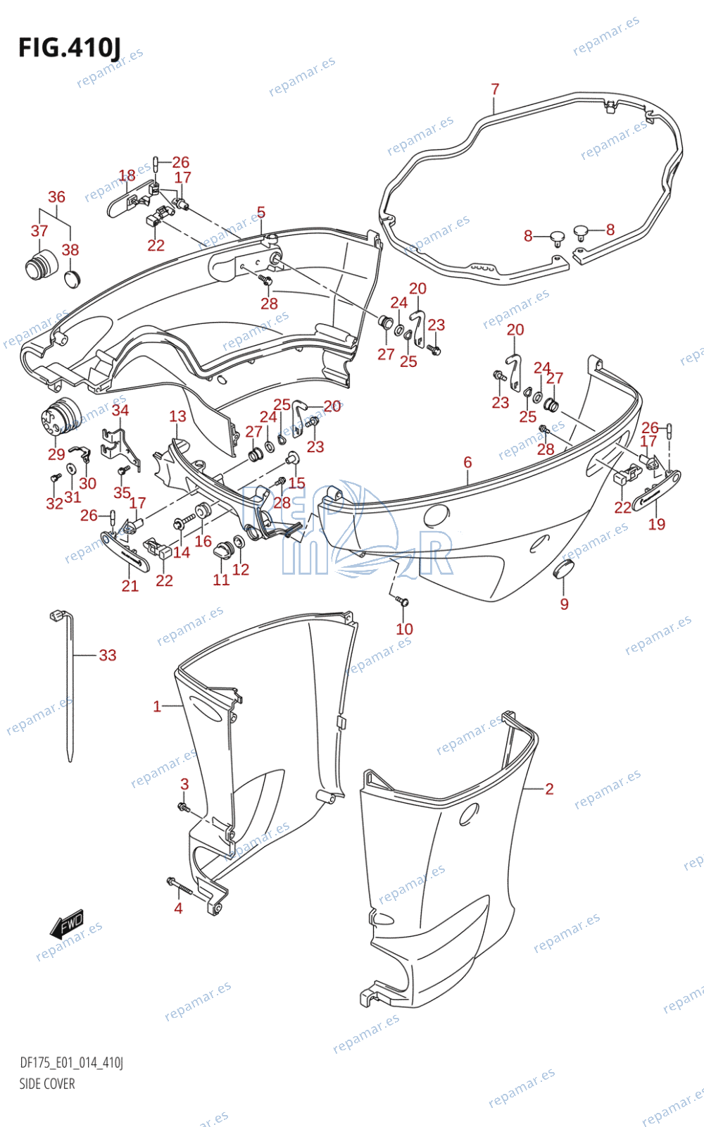 410J - SIDE COVER (DF175T:E01)