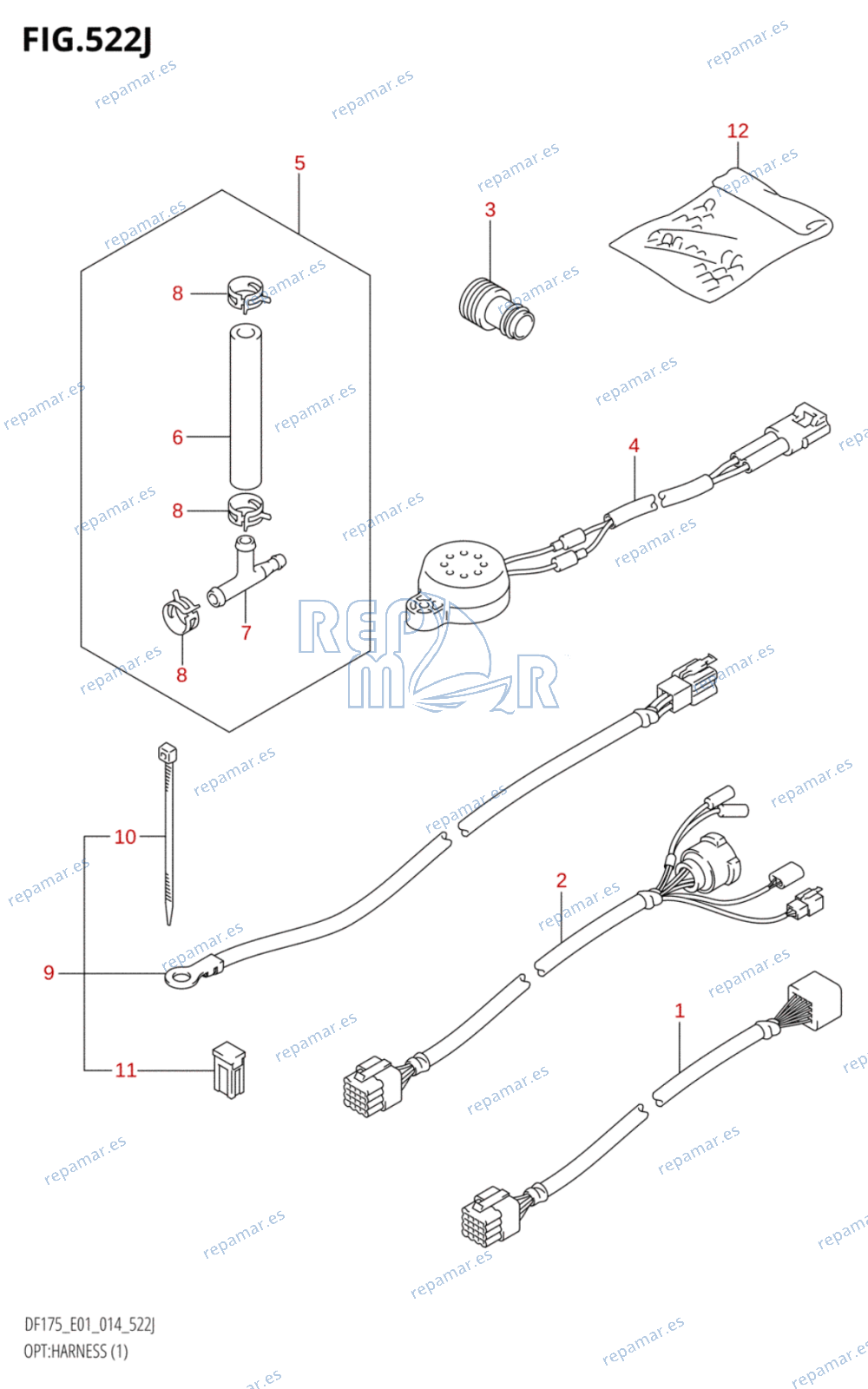 522J - OPT:HARNESS (1) (DF175T:E01)