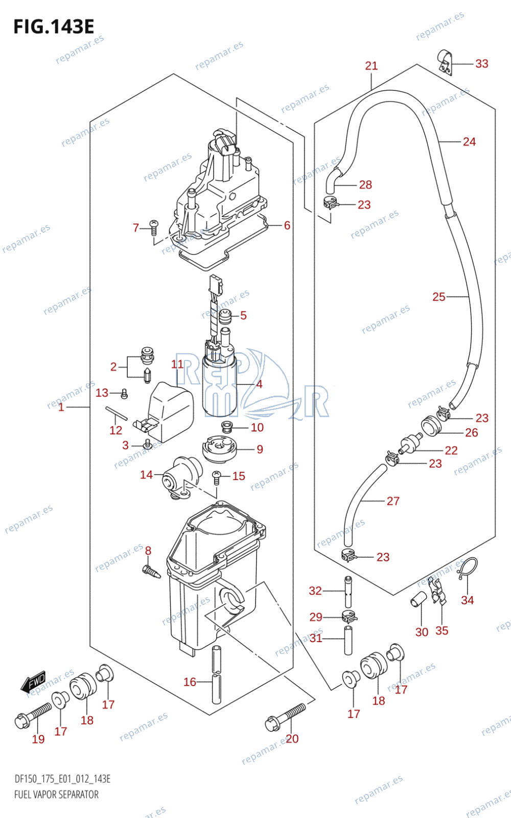 143E - FUEL VAPOR SEPARATOR (DF175T:E01)