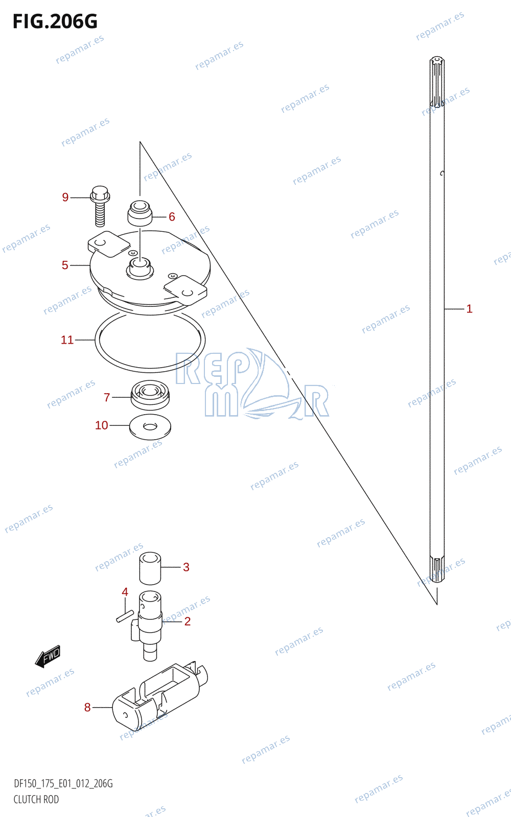 206G - CLUTCH ROD (DF175Z:E01)