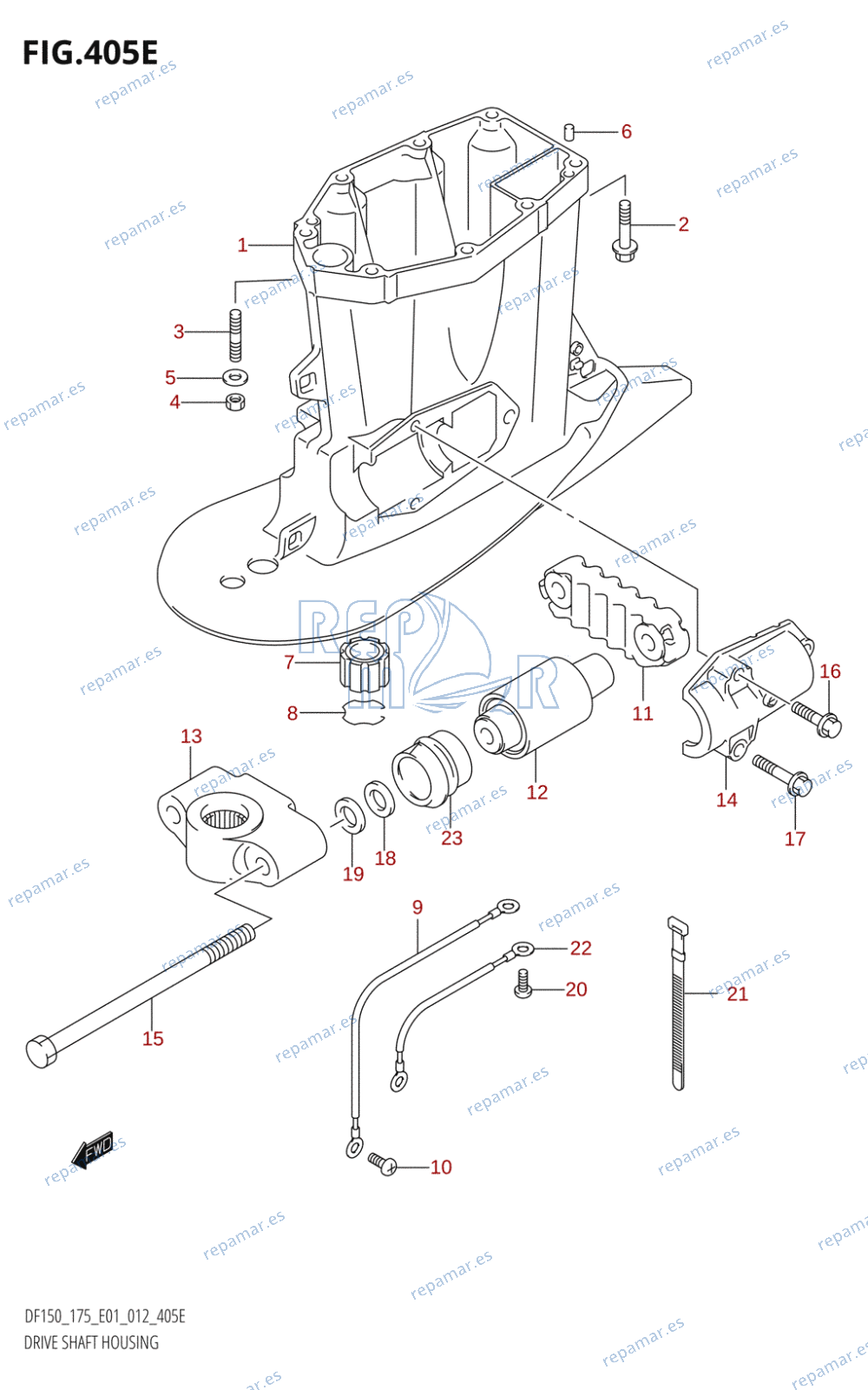 405E - DRIVE SHAFT HOUSING (DF175T:E01)