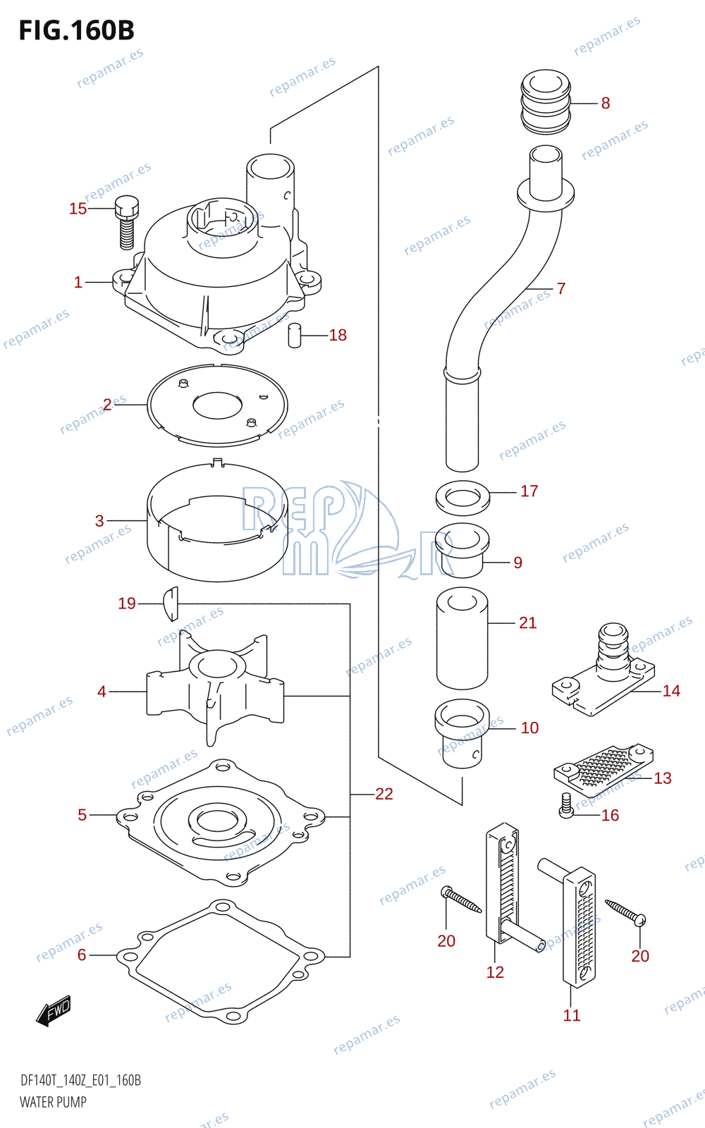 160B - WATER PUMP (DF140WT:(K3,K4,K5,K6),DF140WZ:(K5,K6))