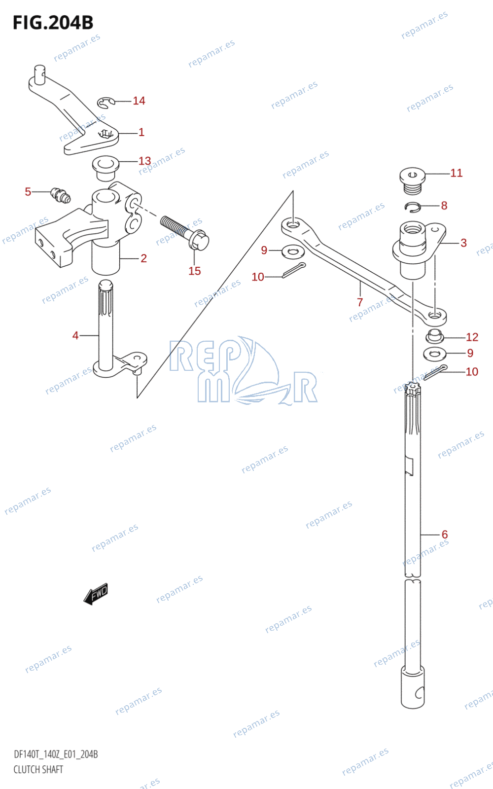 204B - CLUTCH SHAFT (K3,K4,K5,K6)