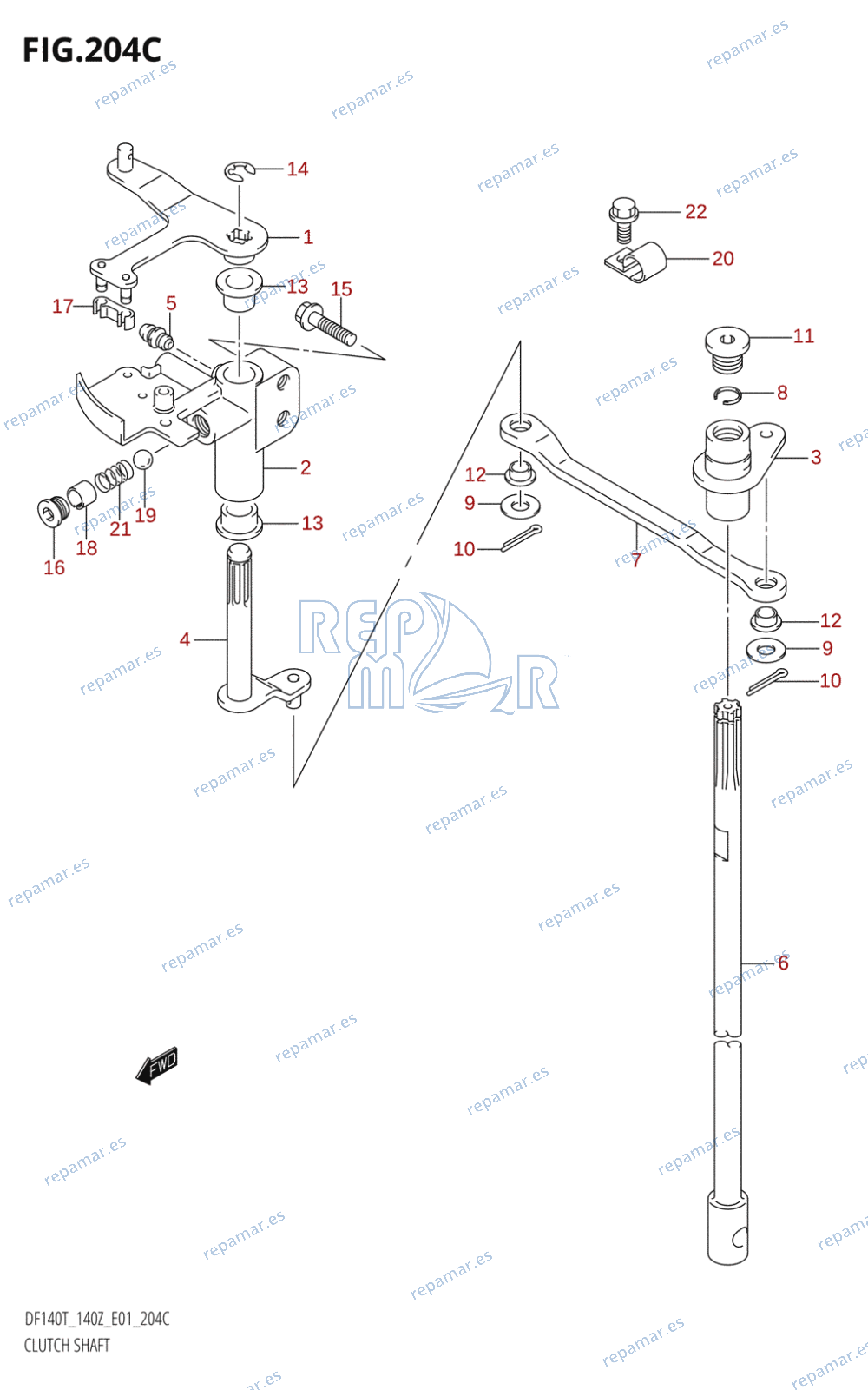 204C - CLUTCH SHAFT (K6,K7,K8,K9,K10,011)