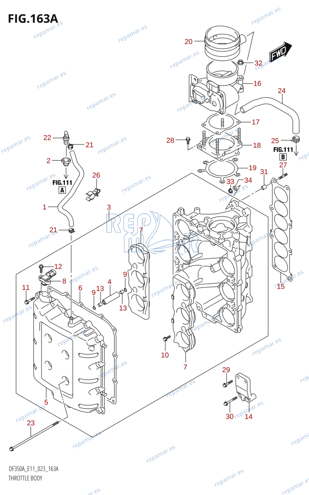 163A - THROTTLE BODY (020,021)