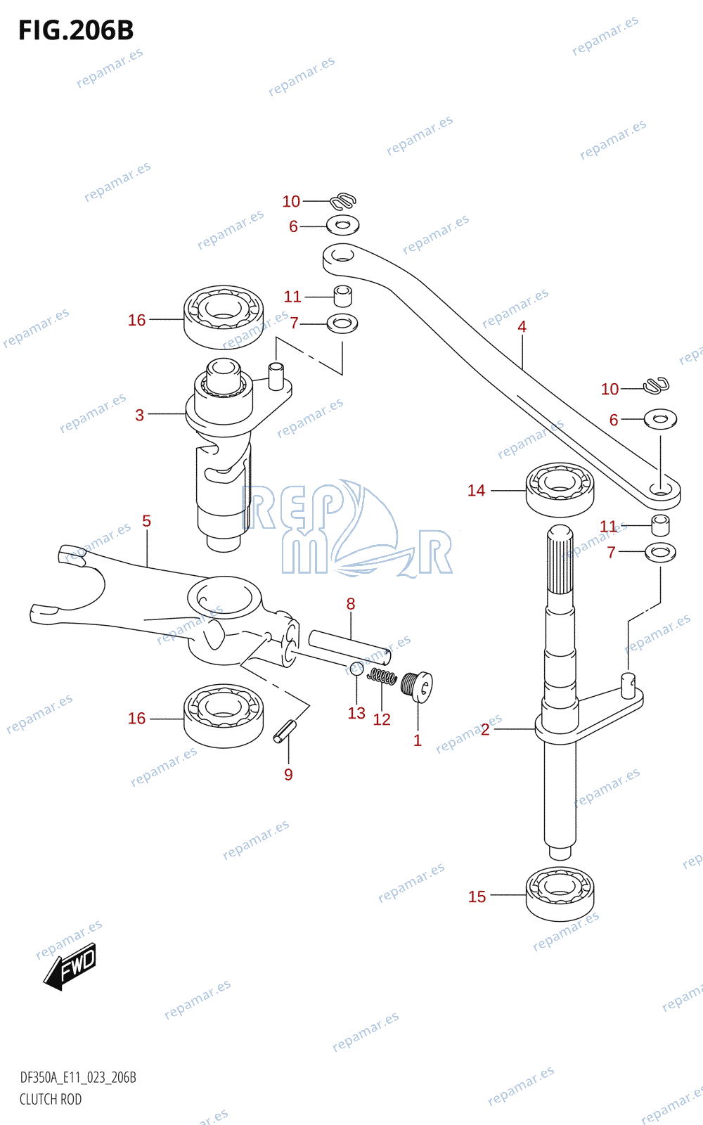 206B - CLUTCH ROD (023)