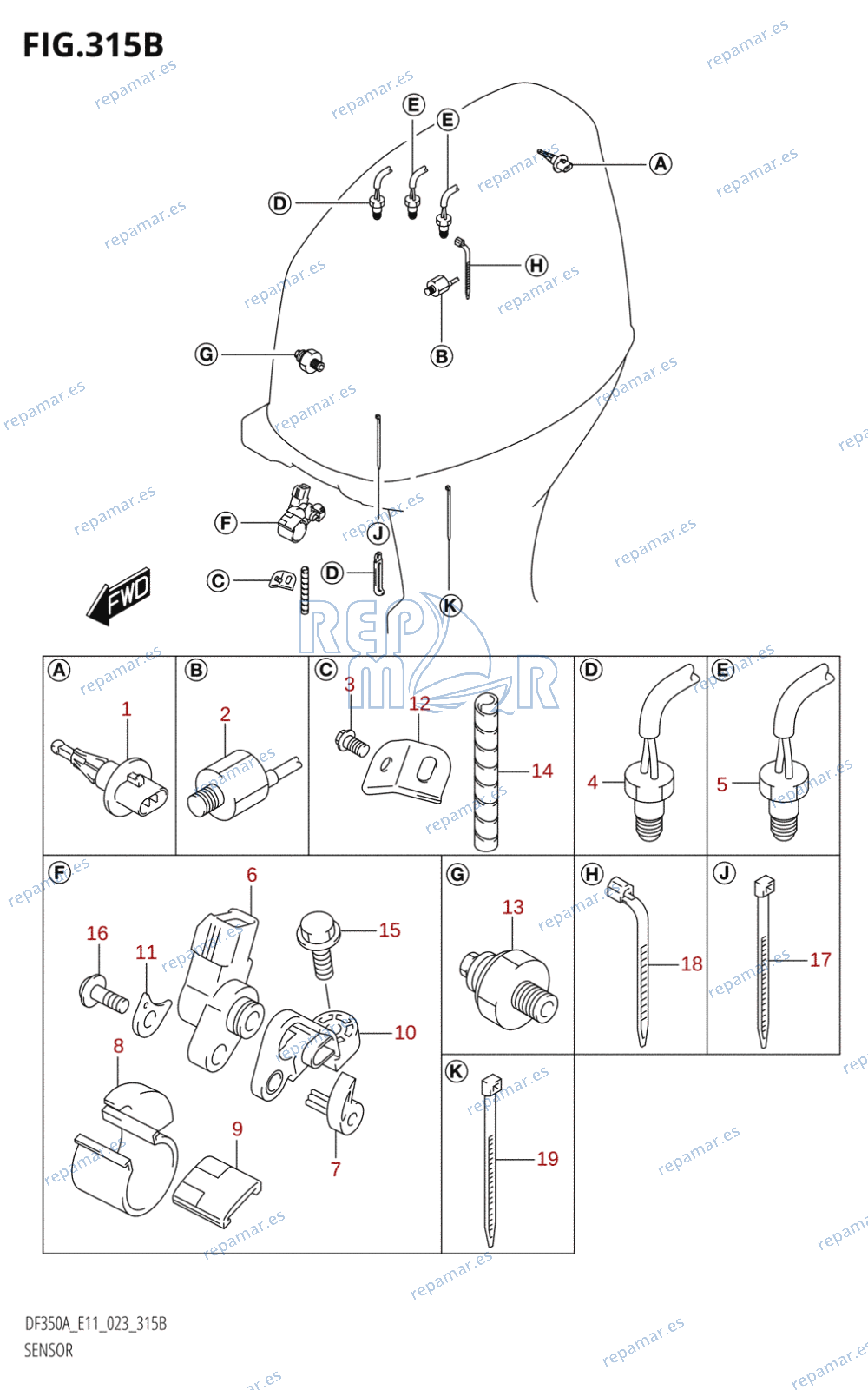 315B - SENSOR (DF350AMD,DF300BMD)