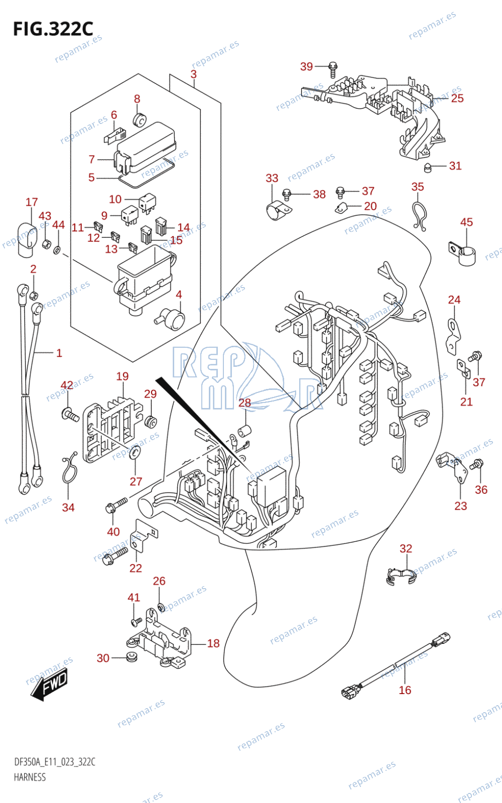 322C - HARNESS (023:(DF350AMD,DF300BMD))