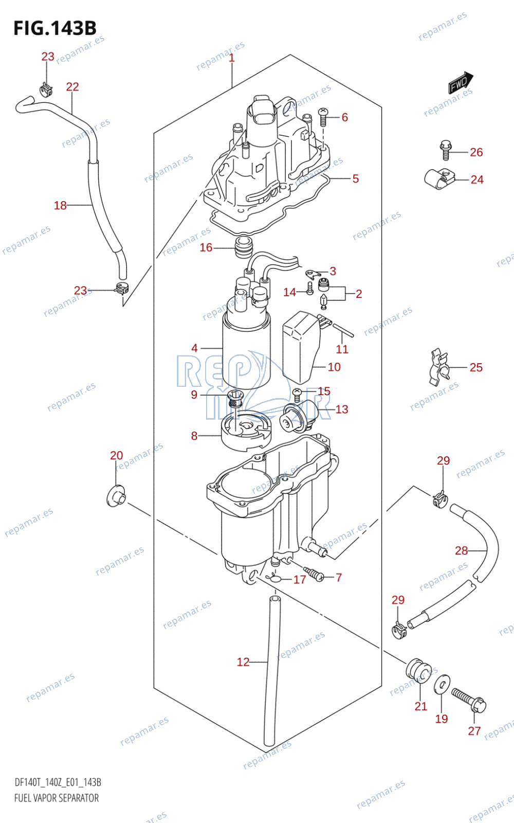 143B - FUEL VAPOR SEPARATOR (DF140WT,DF140WZ)