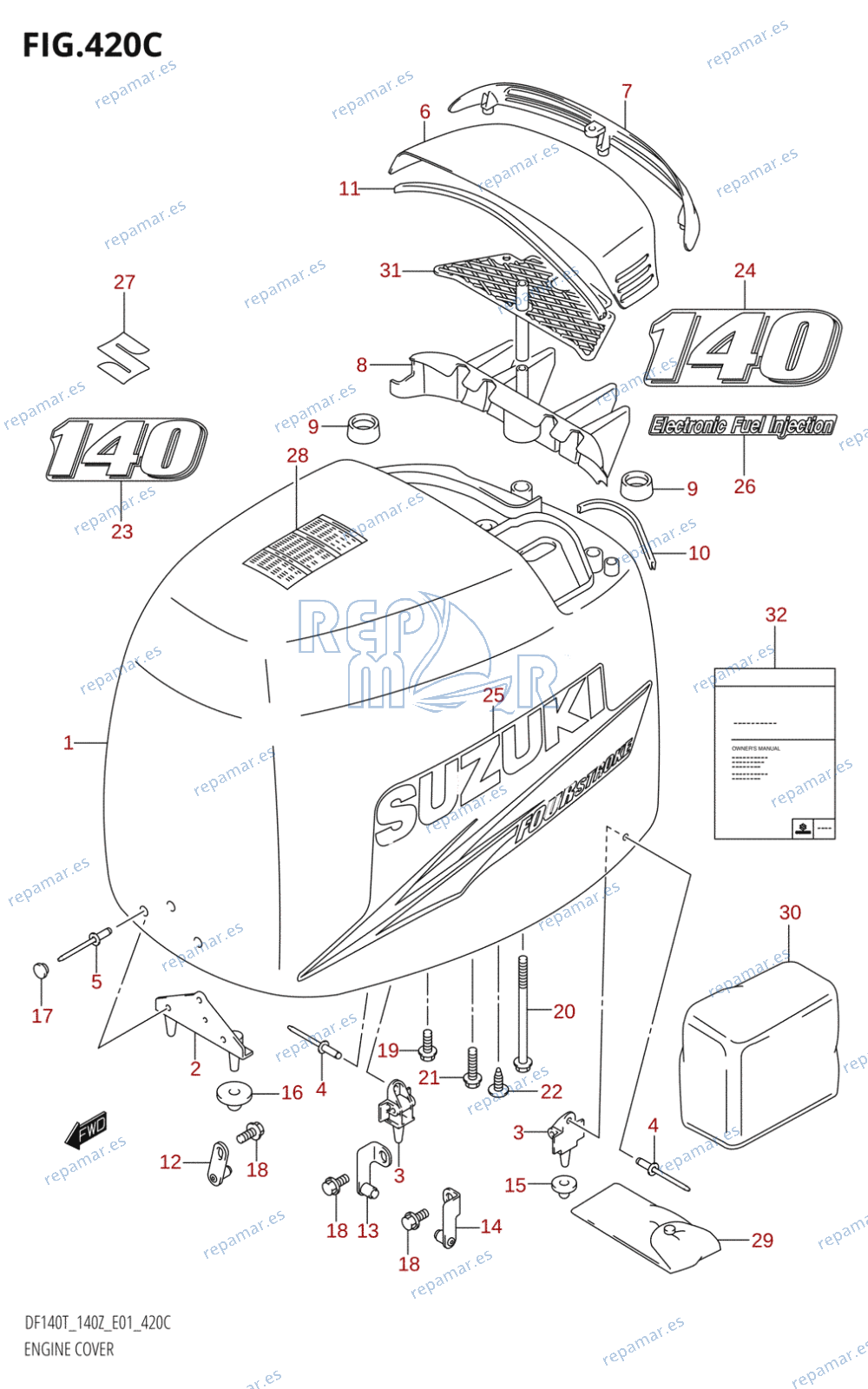 420C - ENGINE COVER (K10,011)