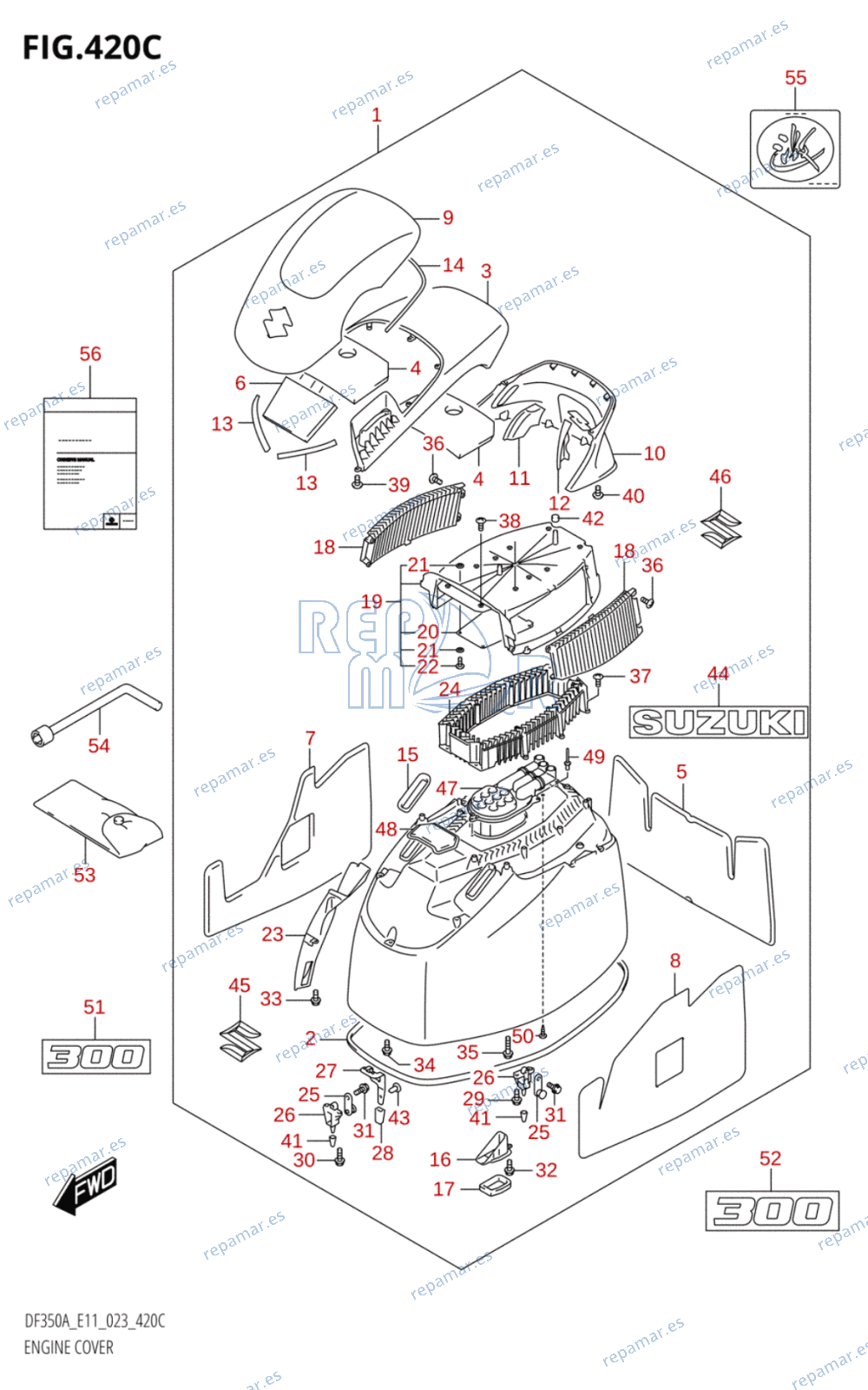 420C - ENGINE COVER (DF300B,DF300BMD)