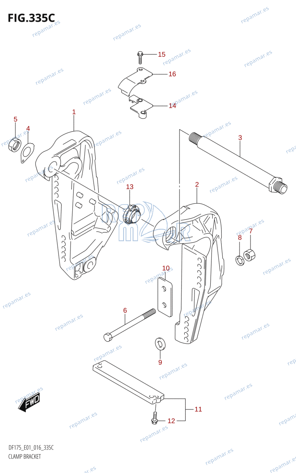 335C - CLAMP BRACKET (DF150TG:E01)