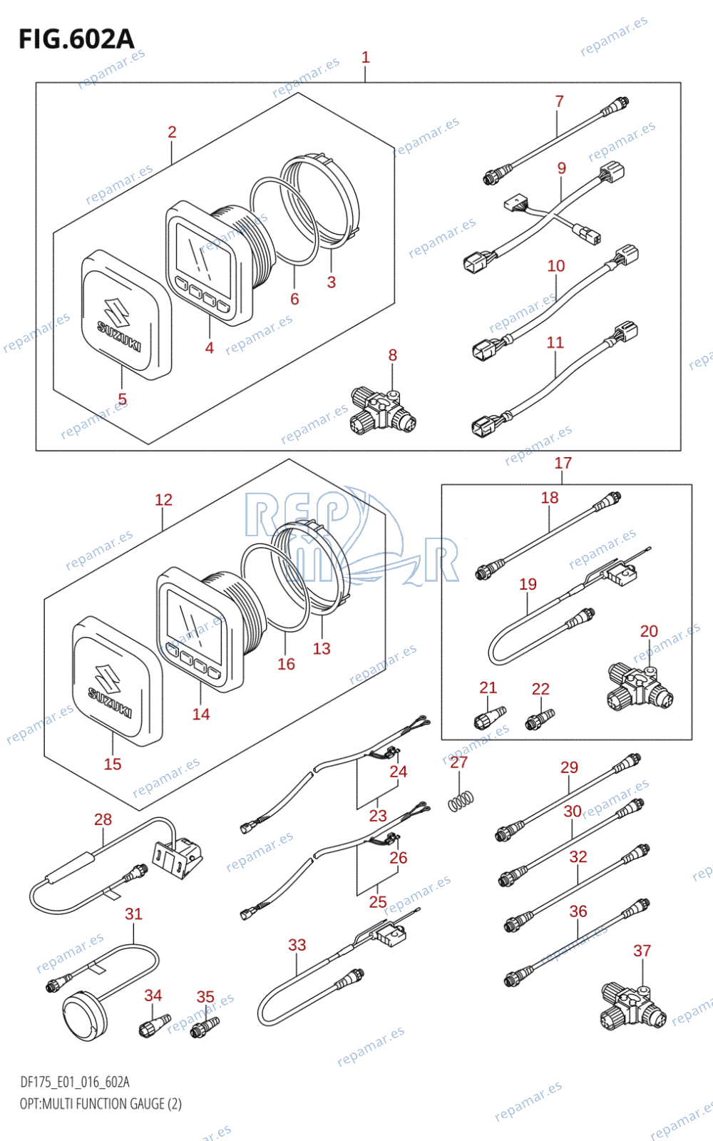 602A - OPT:MULTI FUNCTION GAUGE (2) (DF150TG:E01)