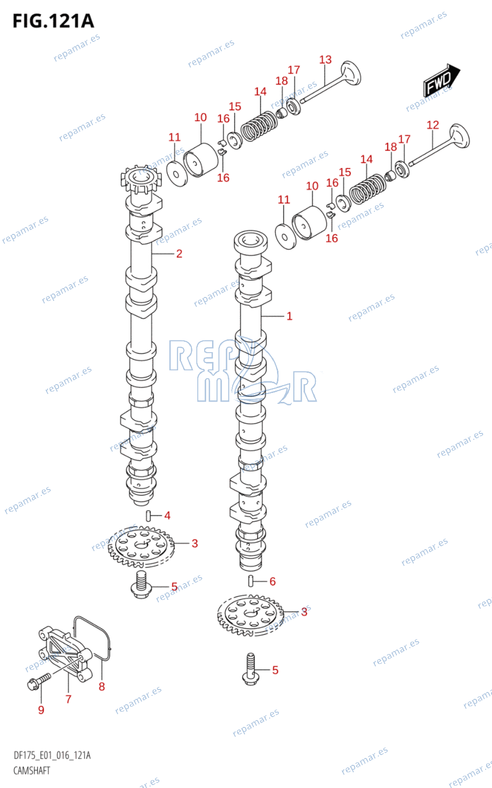 121A - CAMSHAFT (DF150T:E01)