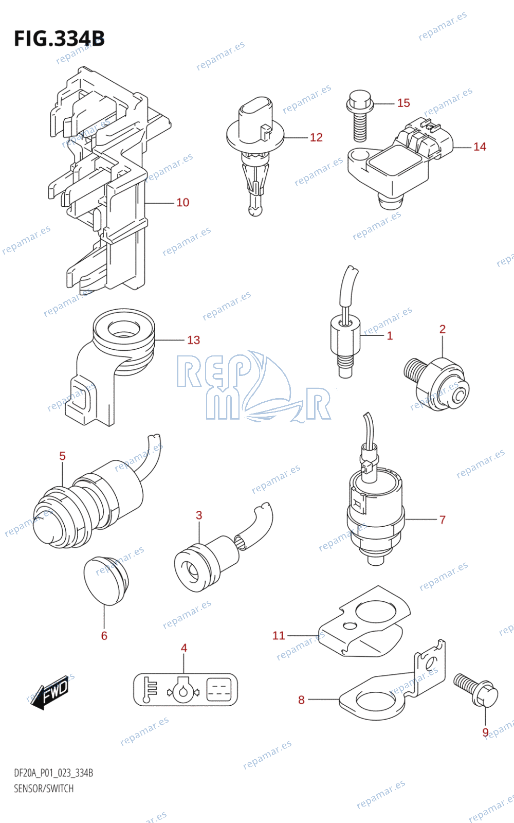 334B - SENSOR /​ SWITCH (DF20A:P40)