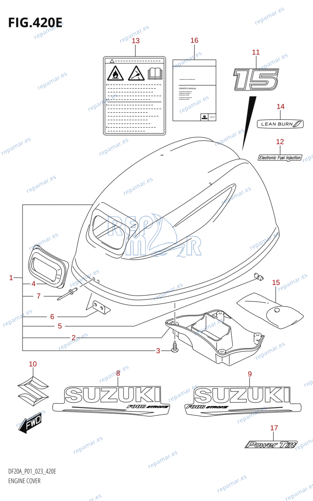 420E - CUBIERTA MOTOR (SEE NOTE 1)