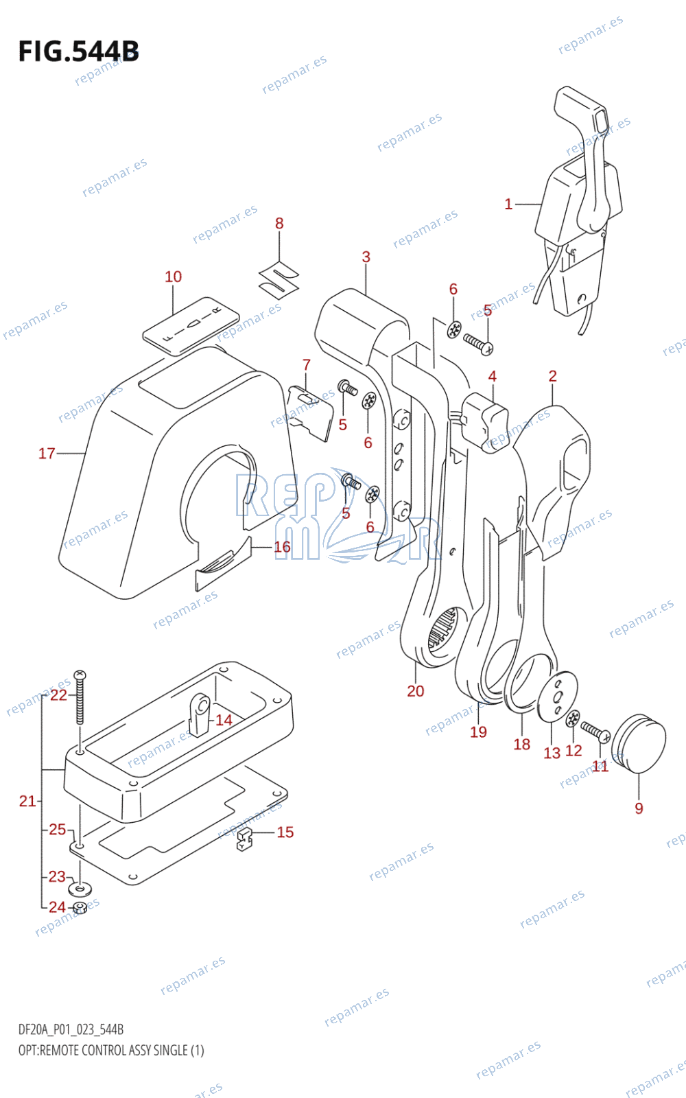 544B - OPT:REMOTE CONTROL ASSY SINGLE (1) (SEE NOTE)