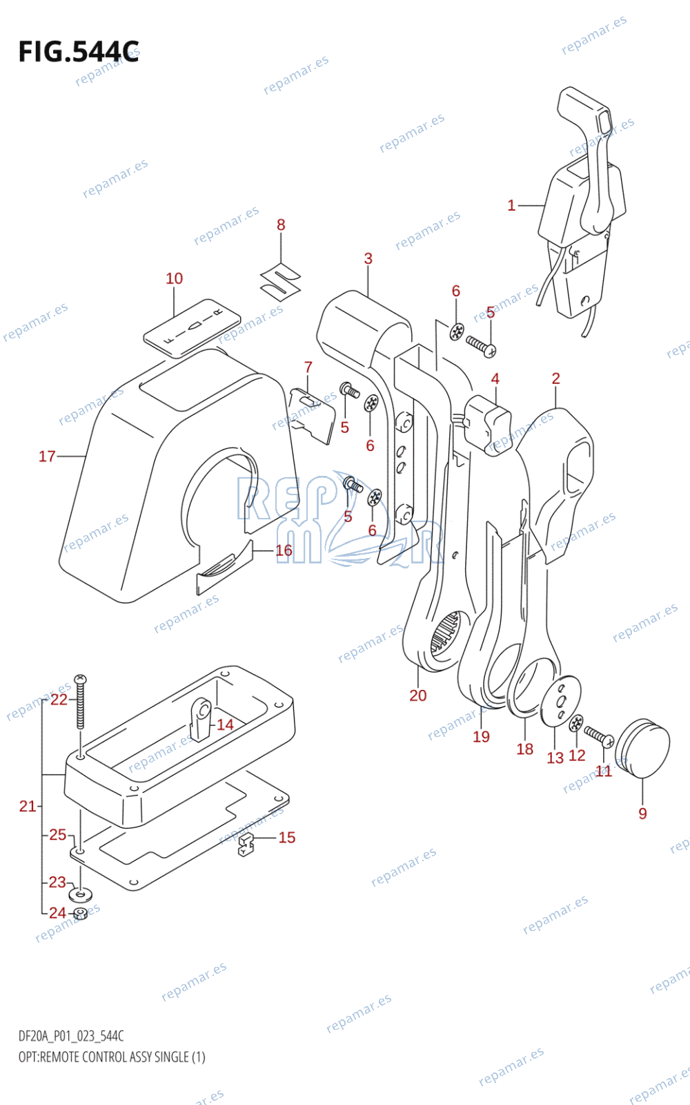 544C - OPT:REMOTE CONTROL ASSY SINGLE (1) (SEE NOTE)