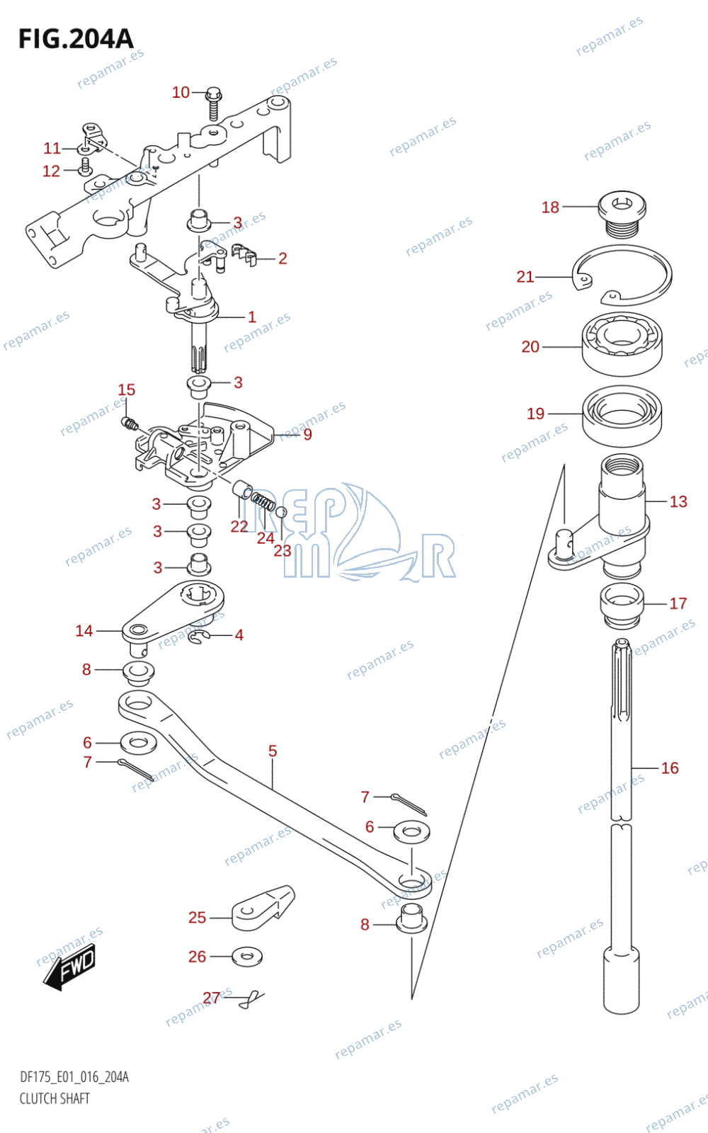 204A - CLUTCH SHAFT (DF150T:E01)