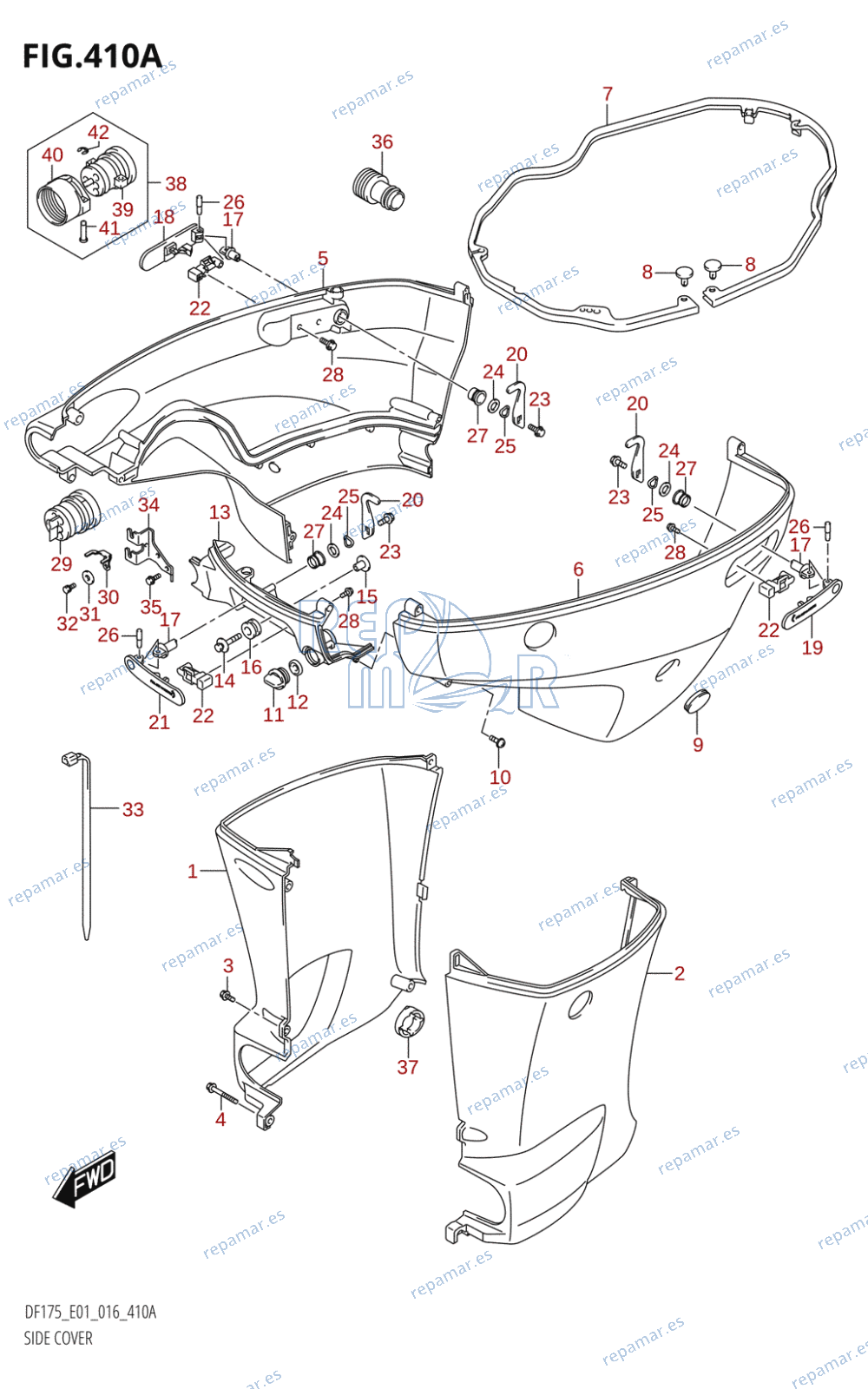 410A - SIDE COVER (DF150T:E01)