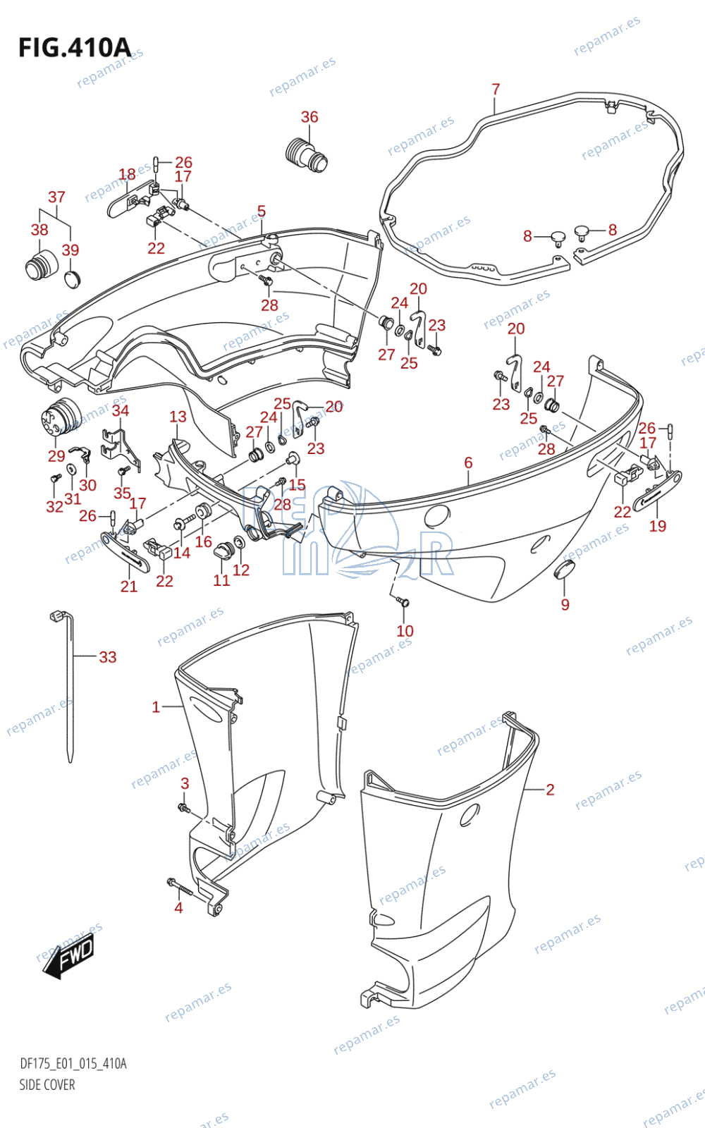 410A - SIDE COVER (DF150T:E01)