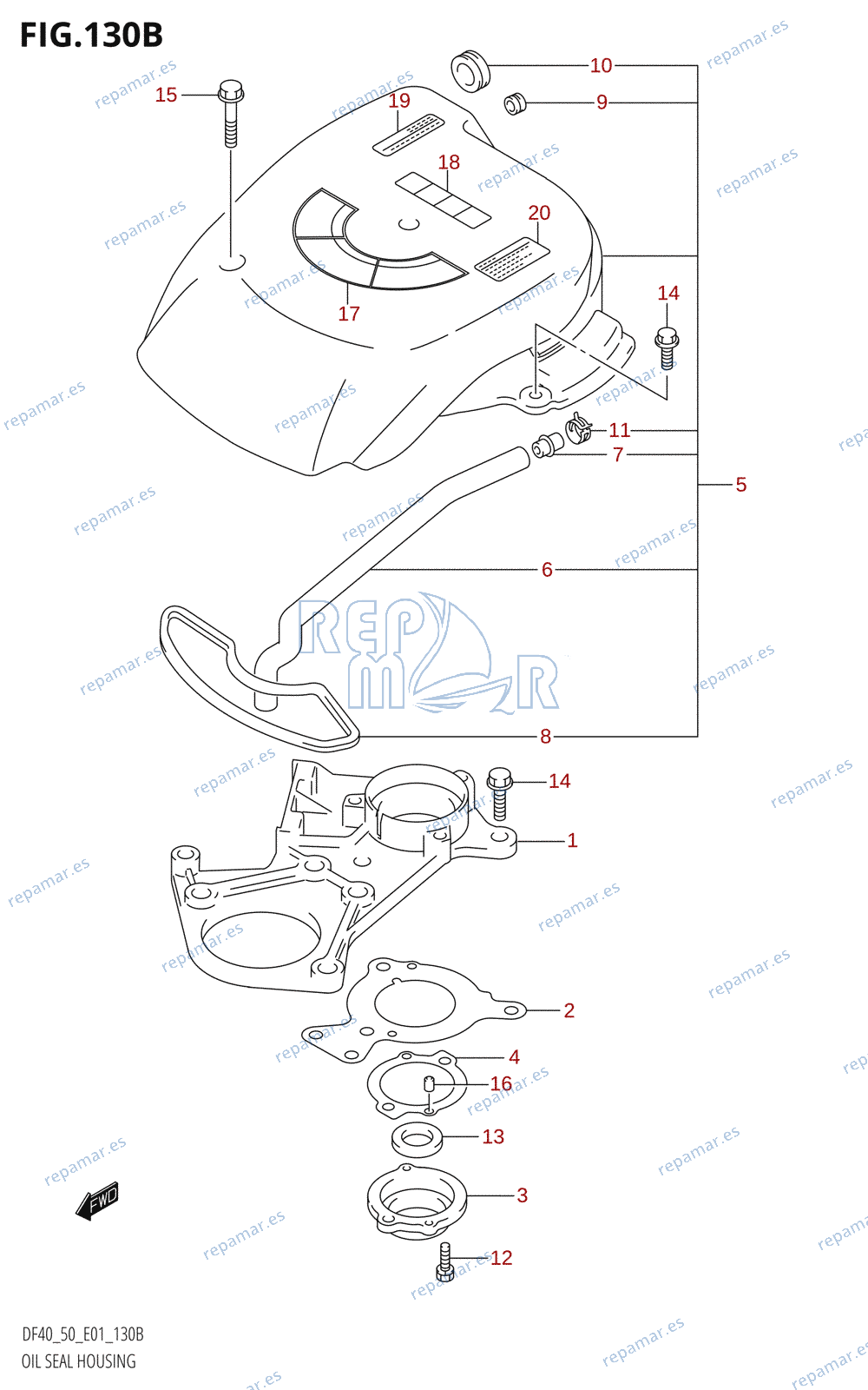 130B - OIL SEAL HOUSING (K1,K2,K3,K4,K5,K6,K7,K8,K9,K10)