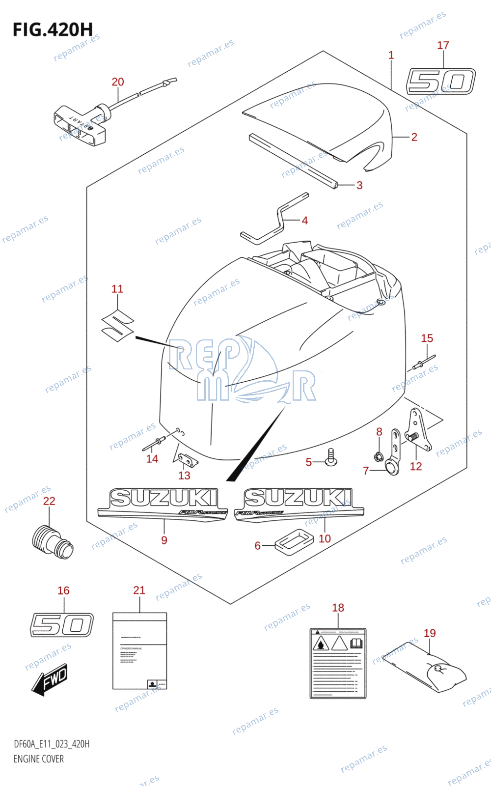 420H - ENGINE COVER ((DF50A,DF50ATH,DF50AVTH):E01:020)