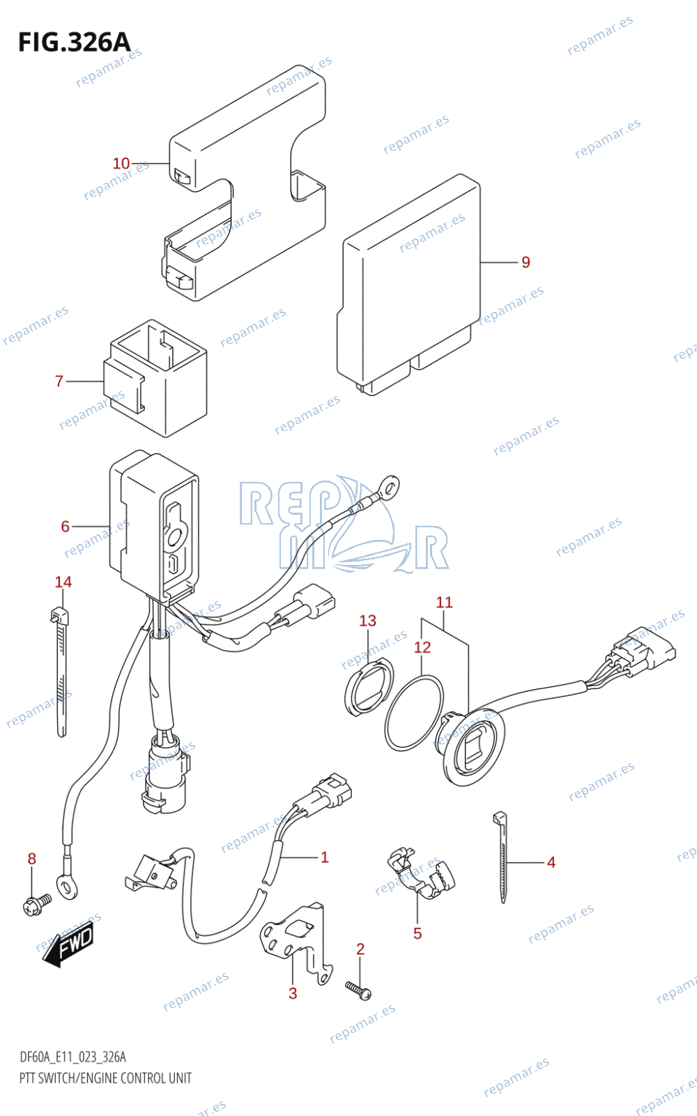 326A - PTT SWITCH /​ ENGINE CONTROL UNIT