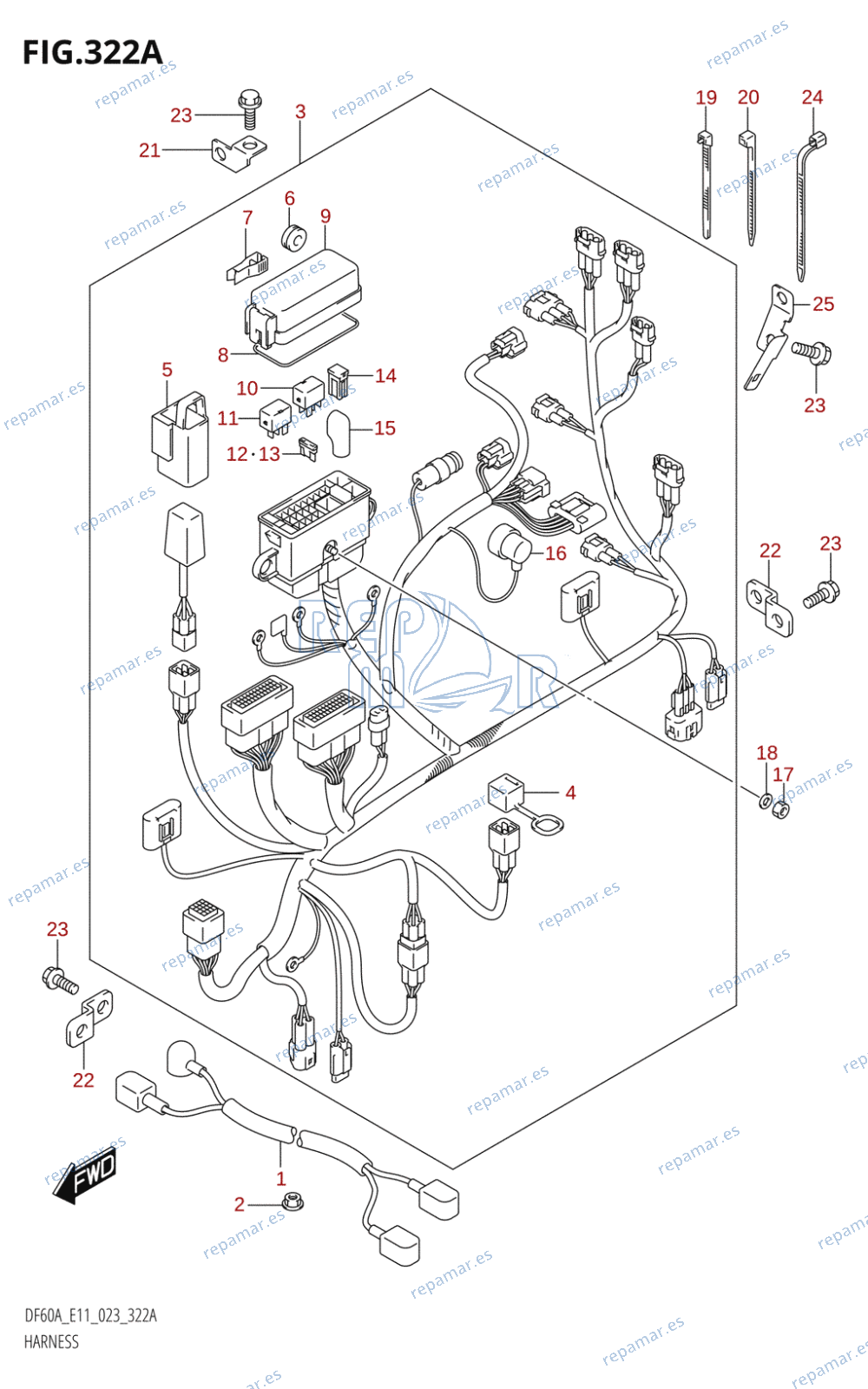 322A - HARNESS (DF50A,DF50ATH)