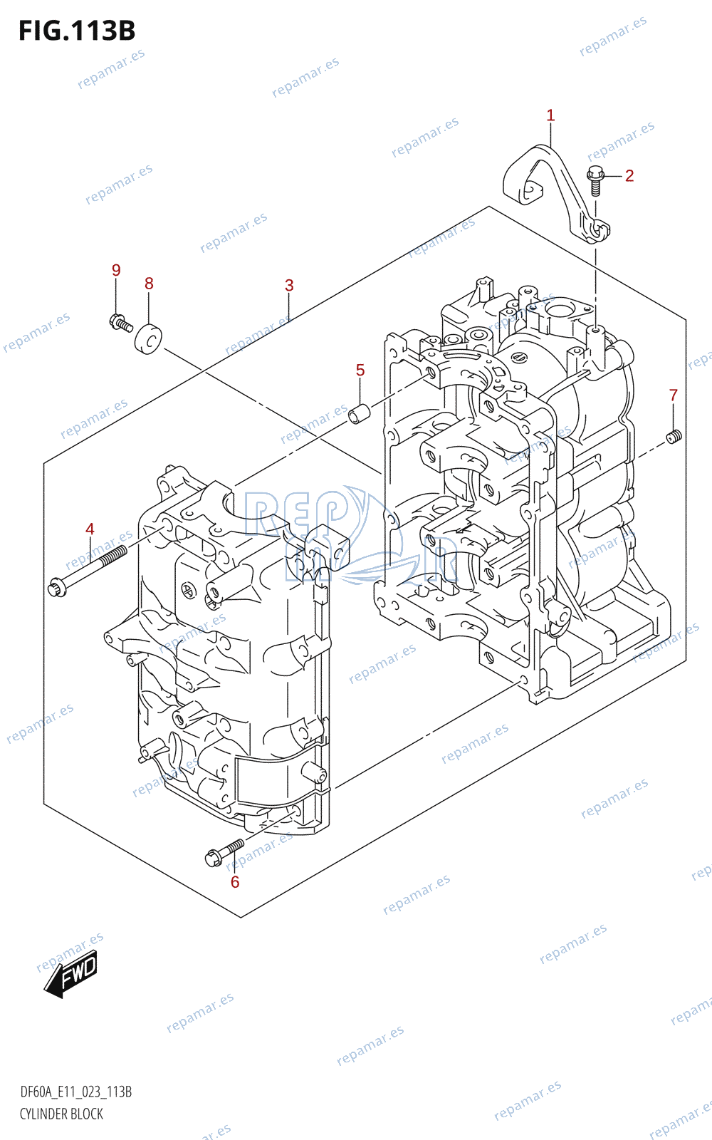 113B - CYLINDER BLOCK (022,023)