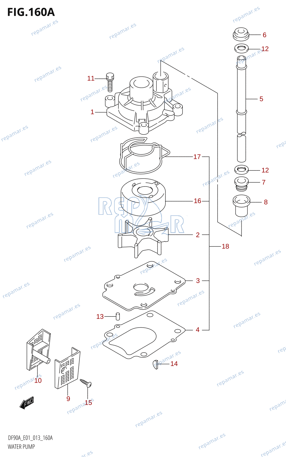 160A - WATER PUMP (DF70A:E01)