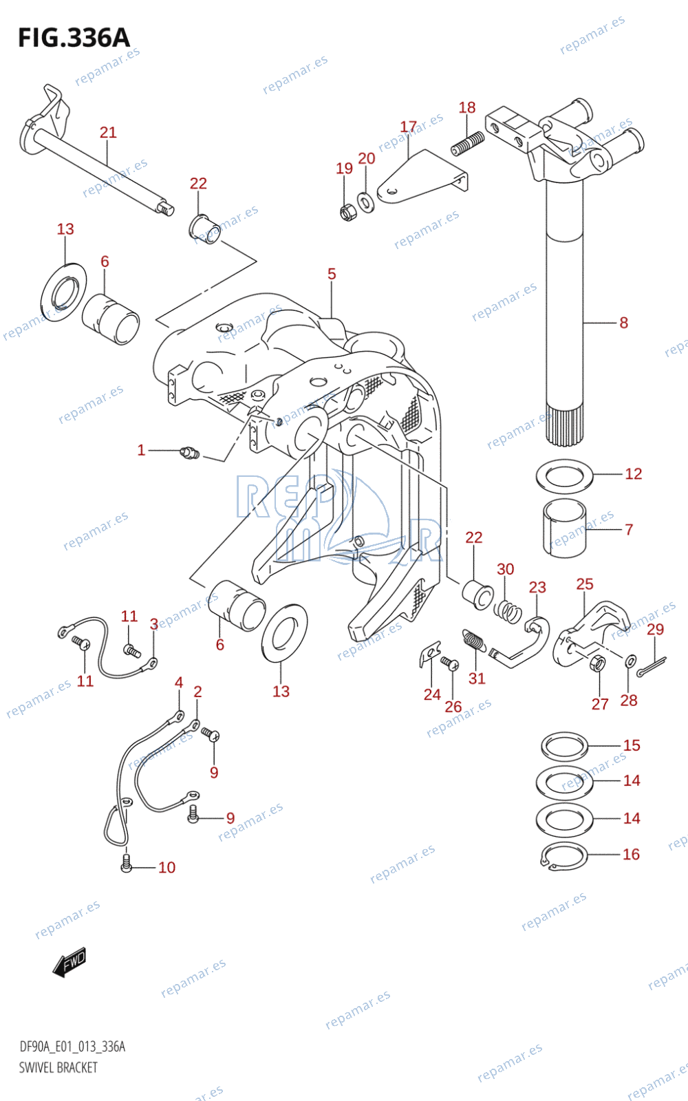 336A - SWIVEL BRACKET (DF70A:E01)