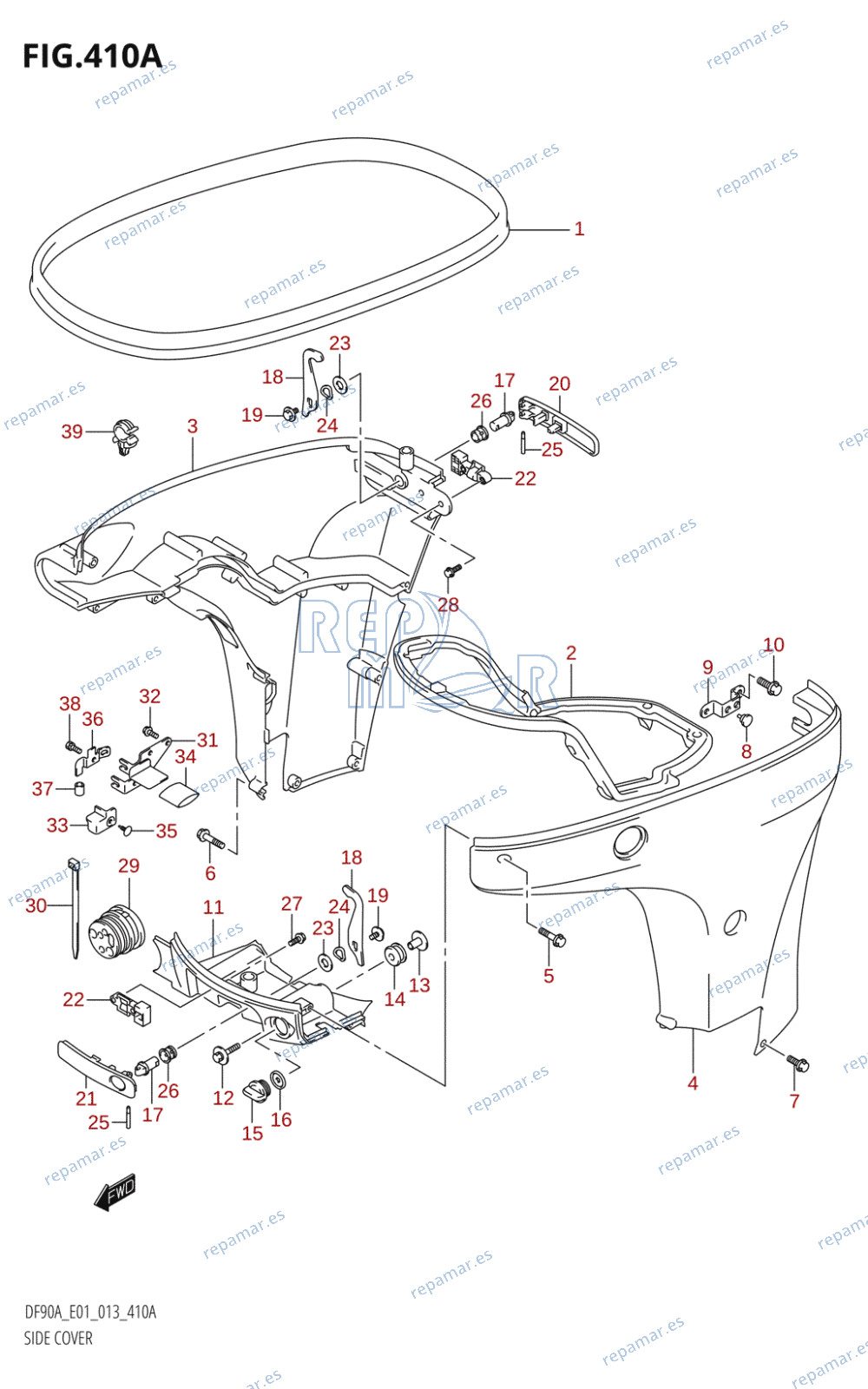 410A - SIDE COVER (DF70A:E01)